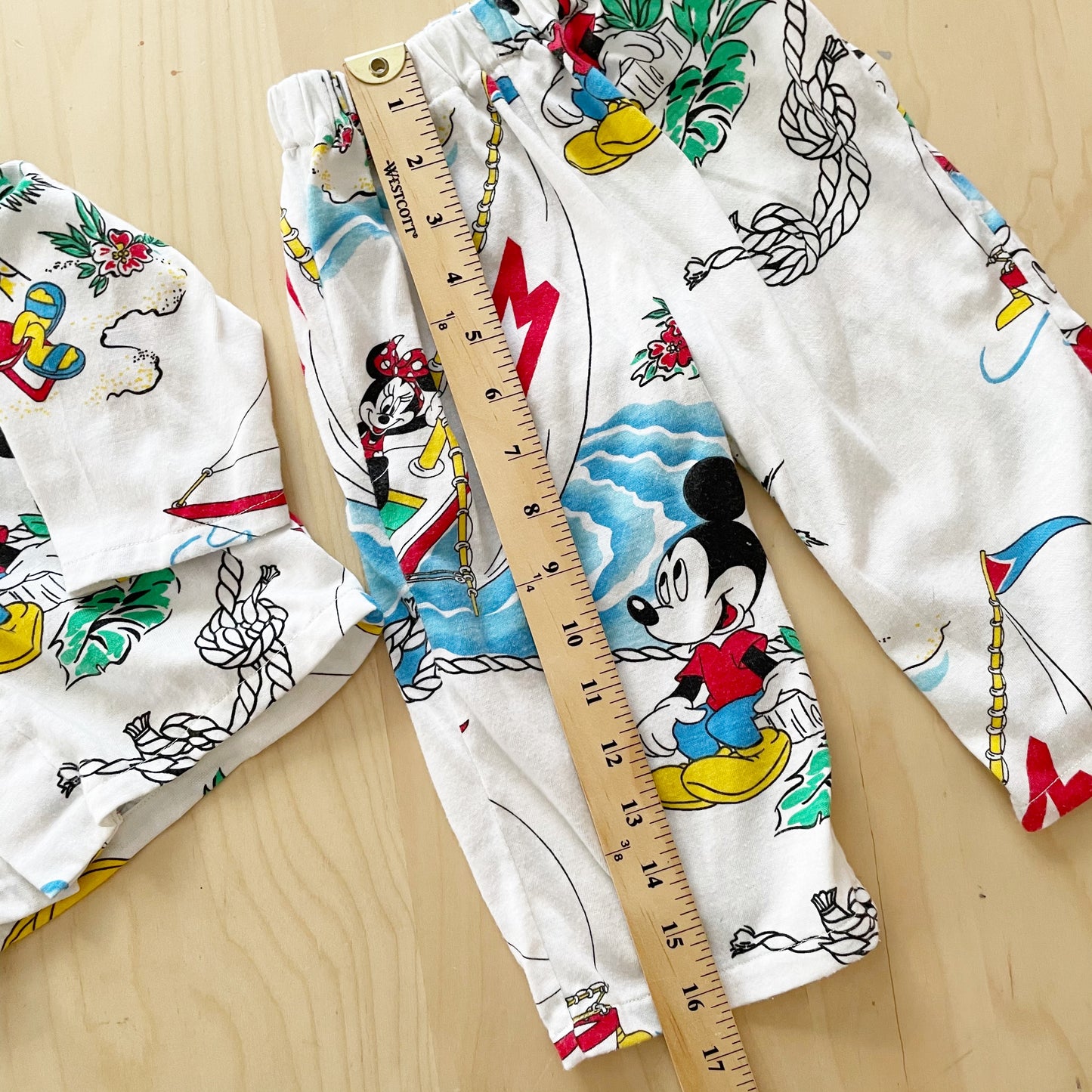 Vintage Mickey Tropical Pajamas Set - Yellow Clover Vintage Kids Clothes