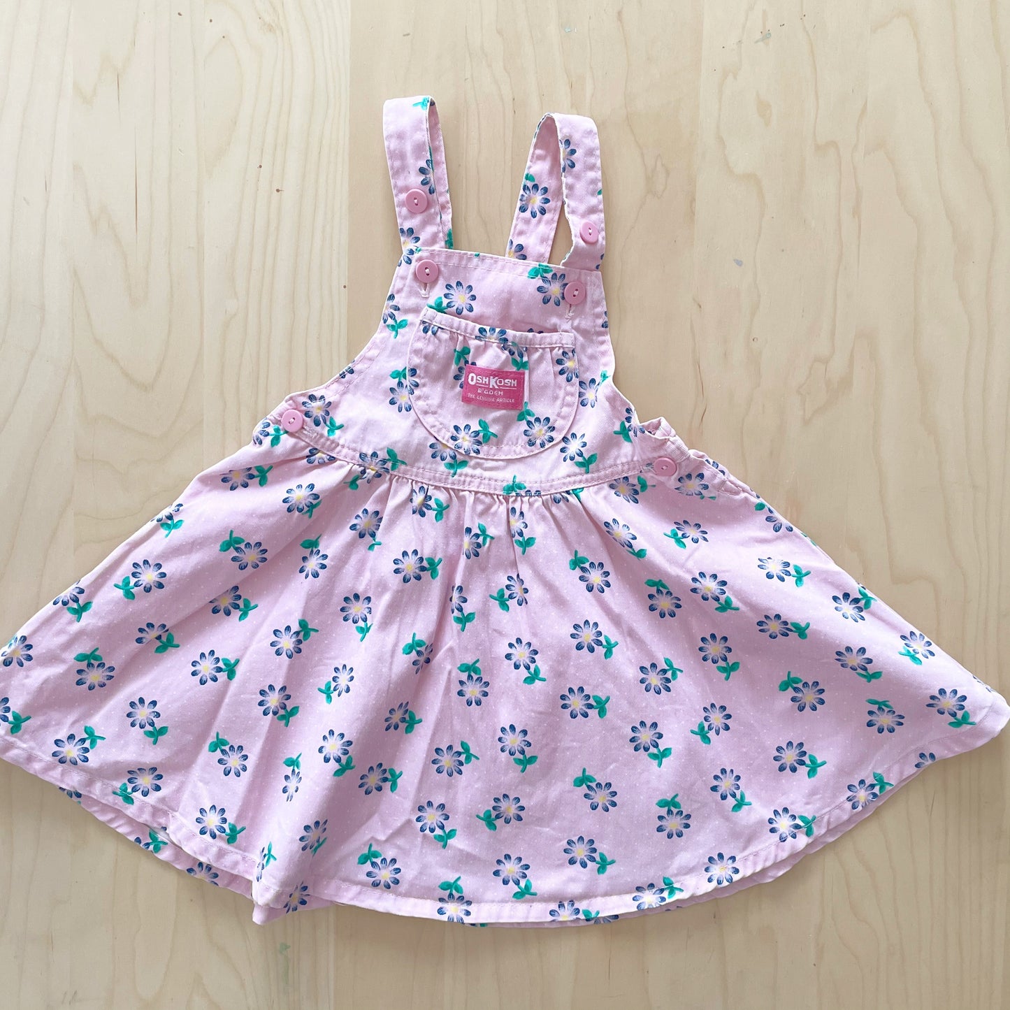 OshKosh Blue Daisy Skirtall - Yellow Clover Vintage Kids Clothes
