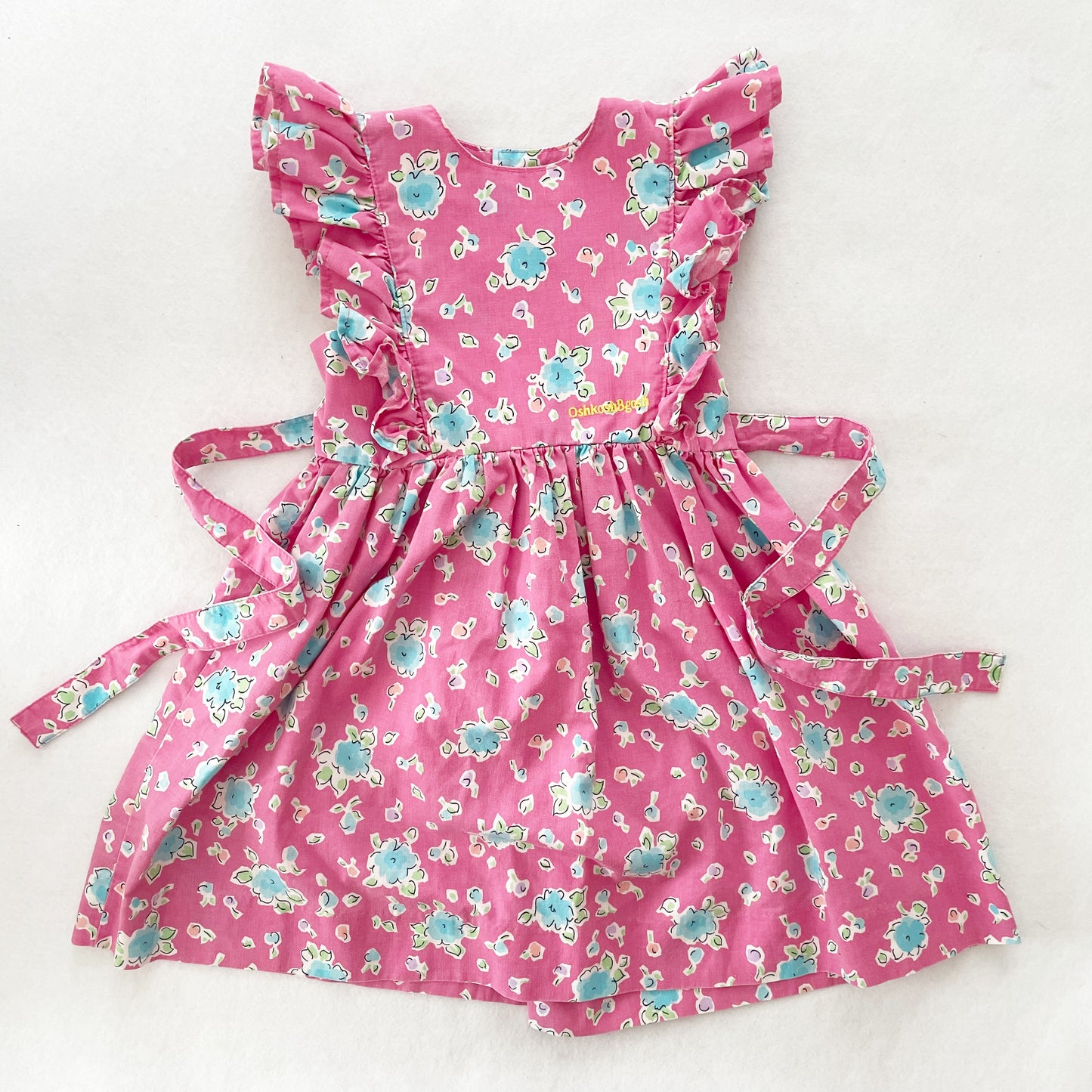 OshKosh Floral Ruffle Dress - Yellow Clover Vintage Kids Clothes