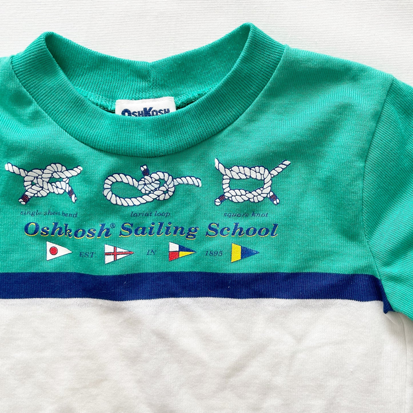 OshKosh Sailing School Tee - Yellow Clover Vintage Kids Clothes