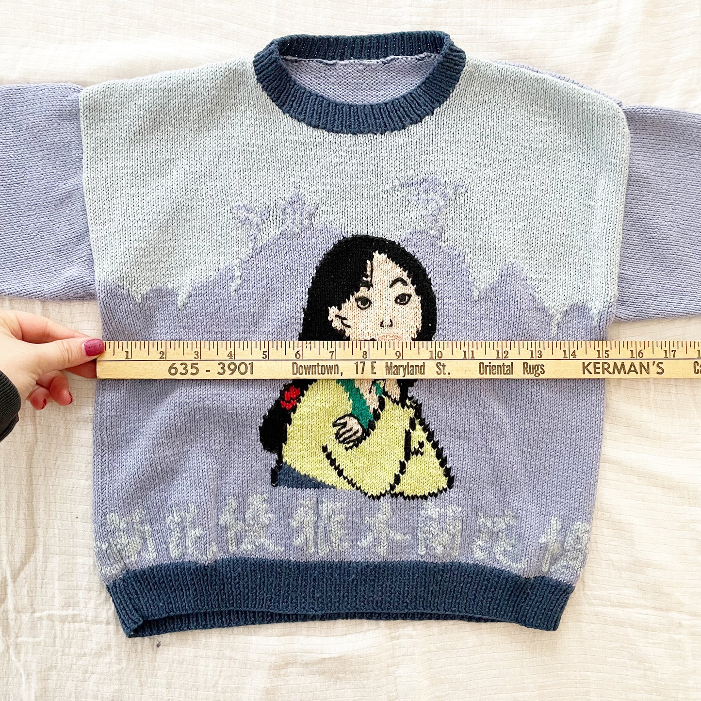 Handknit Mulan Sweater - Yellow Clover Vintage Kids Clothes