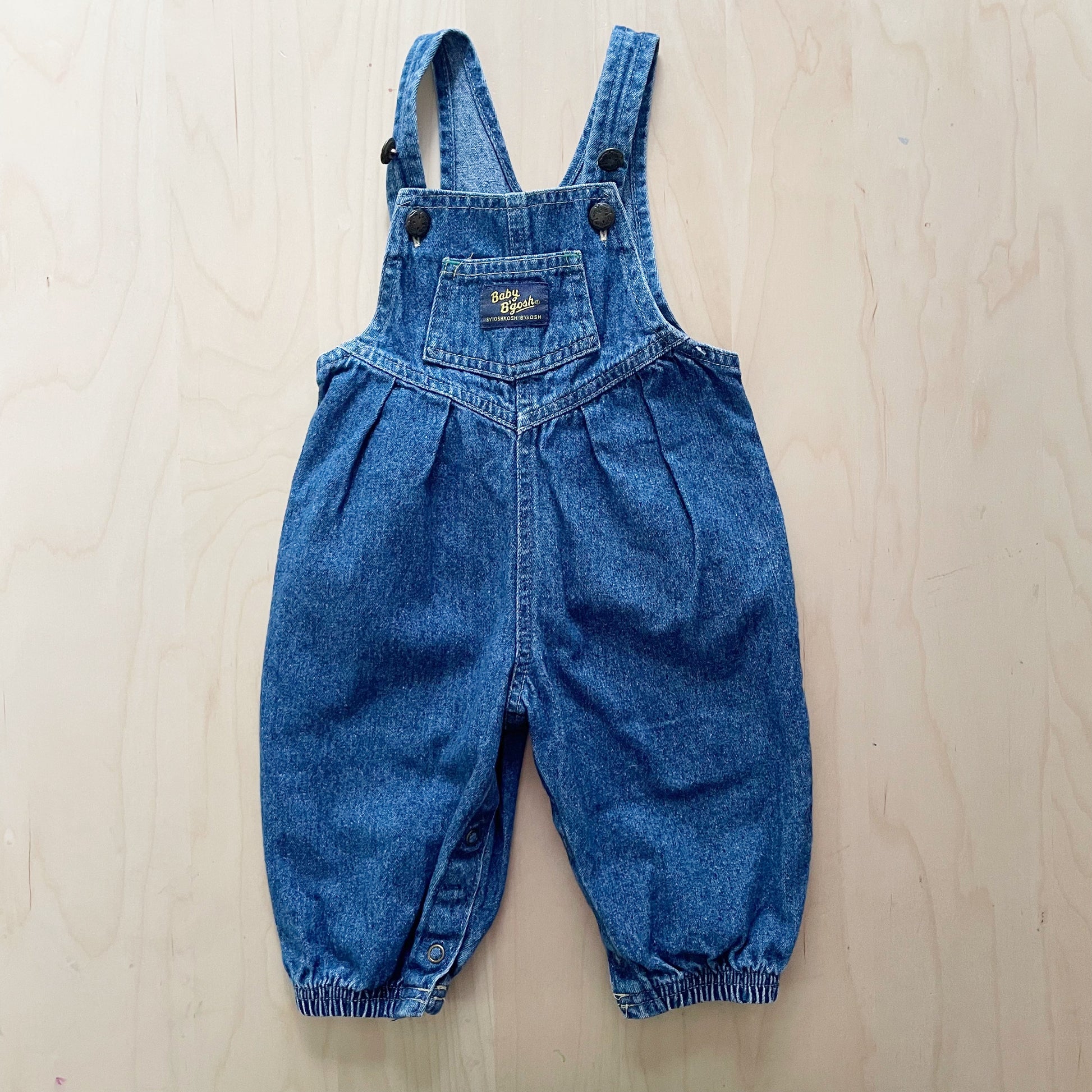 Vintage Baby B’gosh Medium Wash Bubble Overalls - Yellow Clover Vintage Kids Clothes