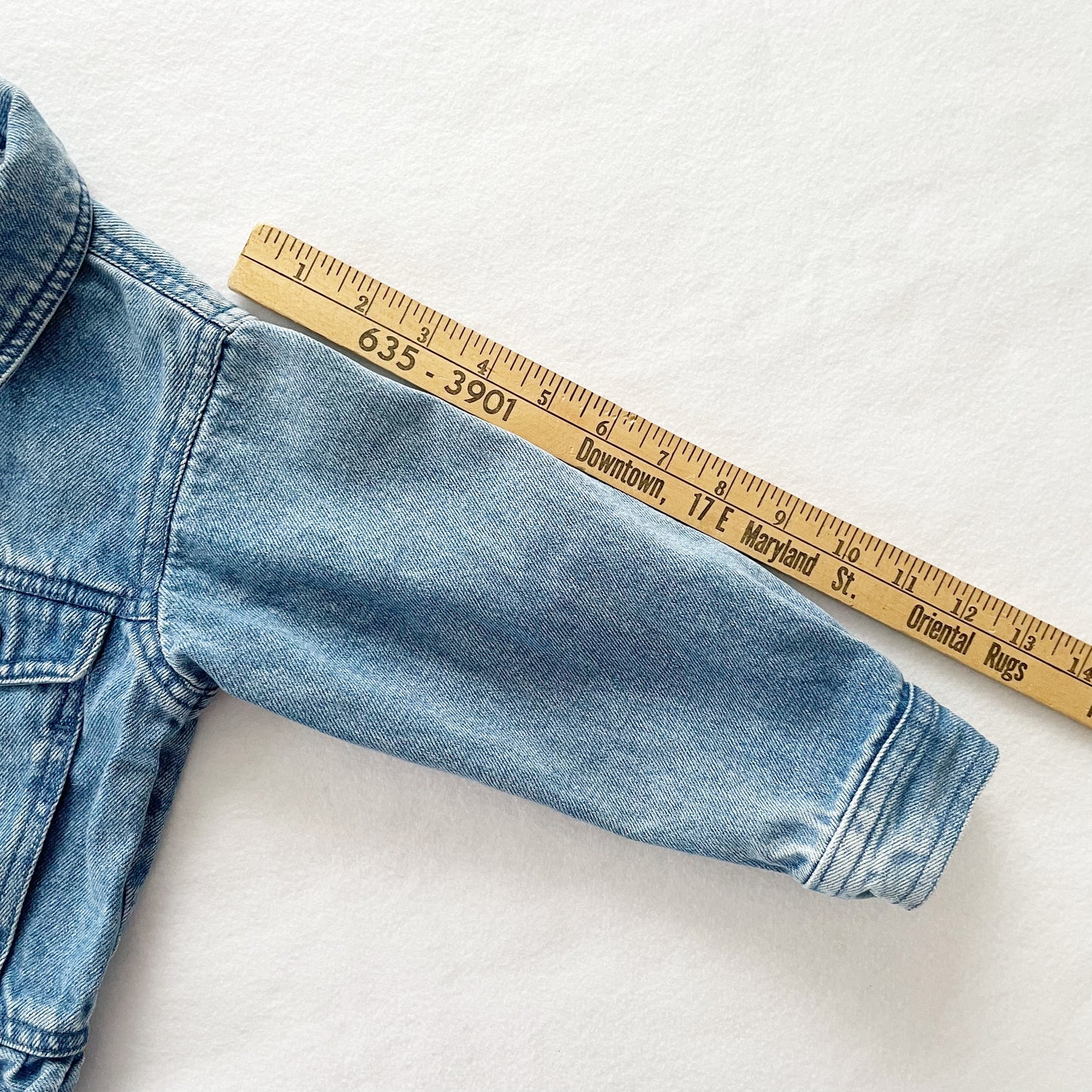OshKosh Ruffle Denim Jacket - Yellow Clover Vintage Kids Clothes