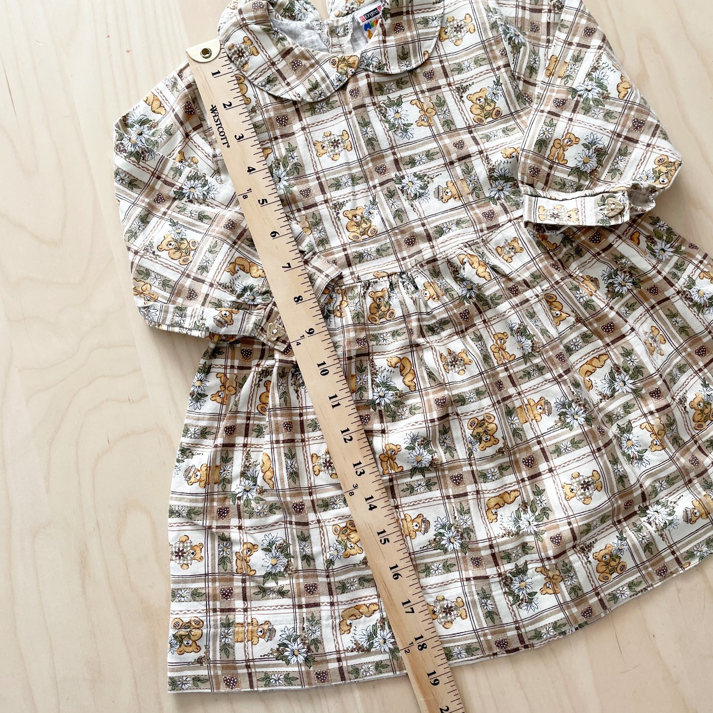Vintage Teddy Bear Dress - Yellow Clover Vintage Kids Clothes