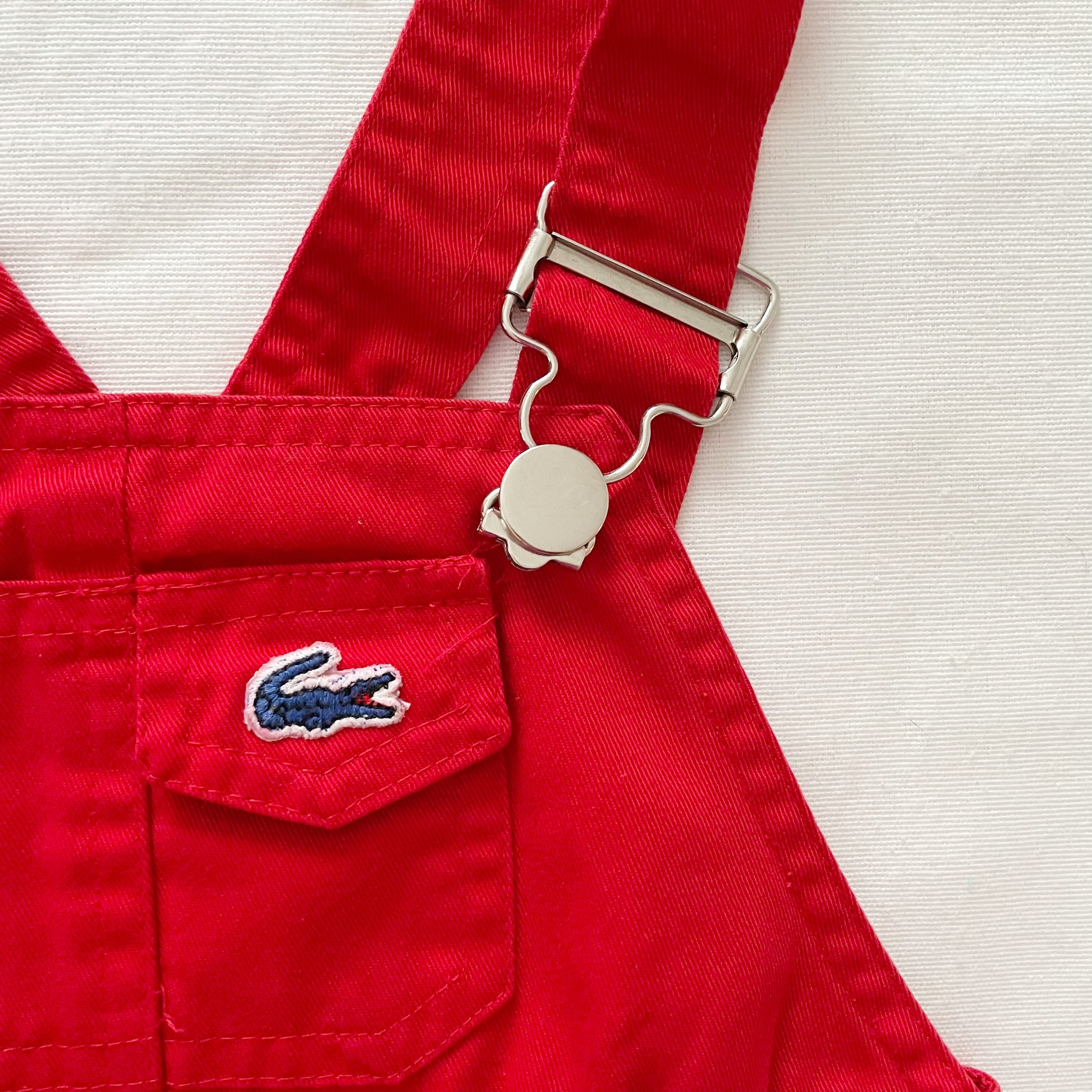 Izod Lacoste Red Shortalls • 18m (?) - Yellow Clover Vintage Kids Clothes