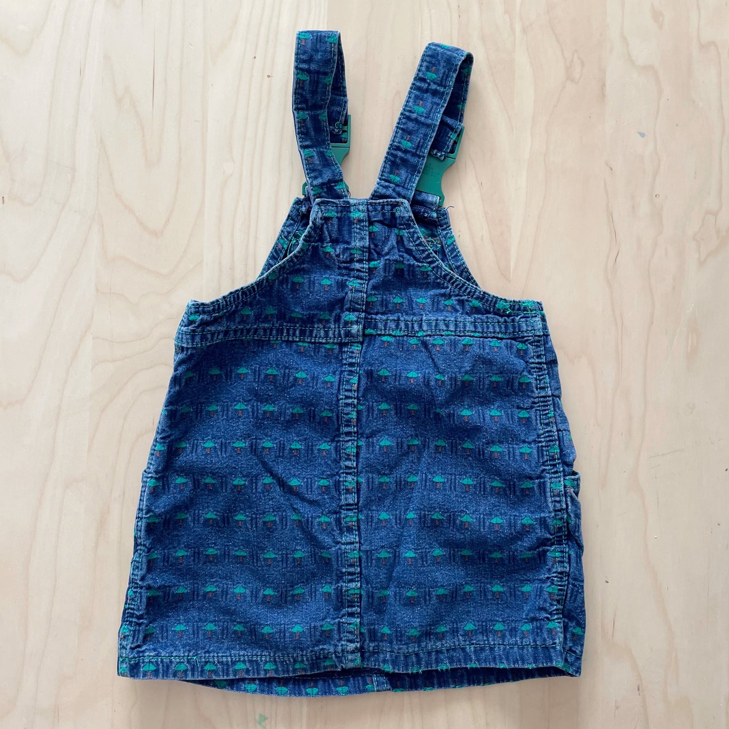 Lee Tree Embroidered Denim Buckle Skirtall - Yellow Clover Vintage Kids Clothes