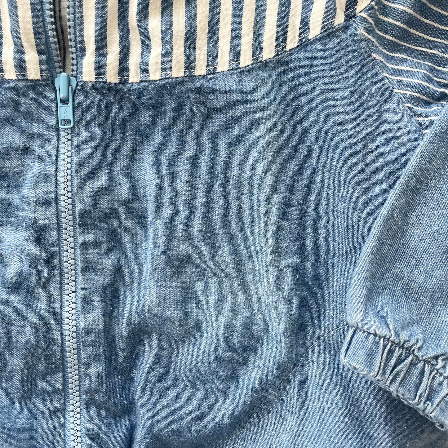 OshKosh Chambray Stripe Accent Jacket - Yellow Clover Vintage Kids Clothes