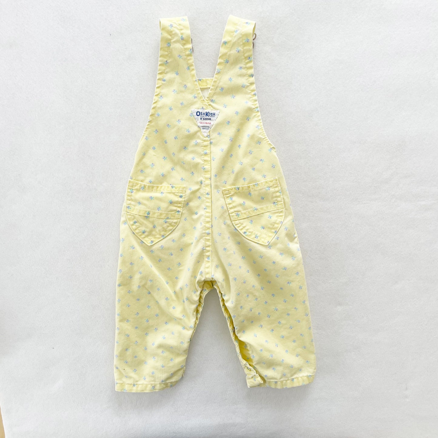 OshKosh Yellow Floral Overalls - Yellow Clover Vintage Kids Clothes