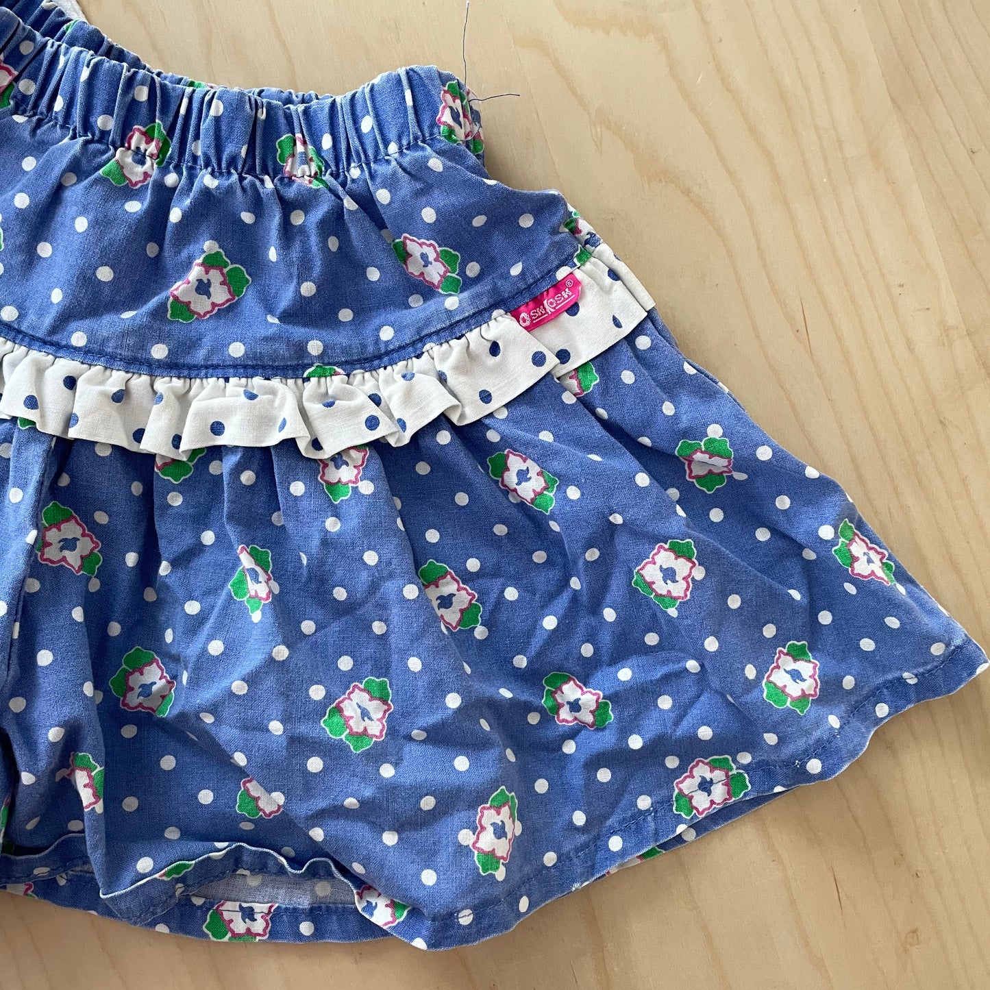 Vintage OshKosh Blue Floral Tank Set - Yellow Clover Vintage Kids Clothes