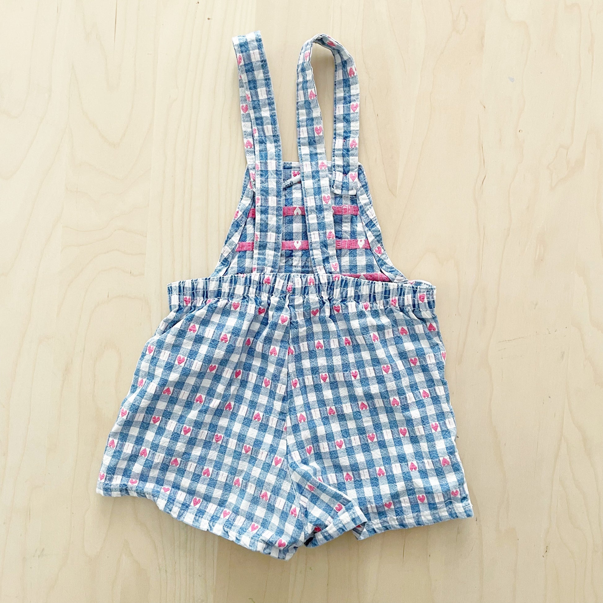 OshKosh Heart Woven Skort Shortalls - Yellow Clover Vintage Kids Clothes