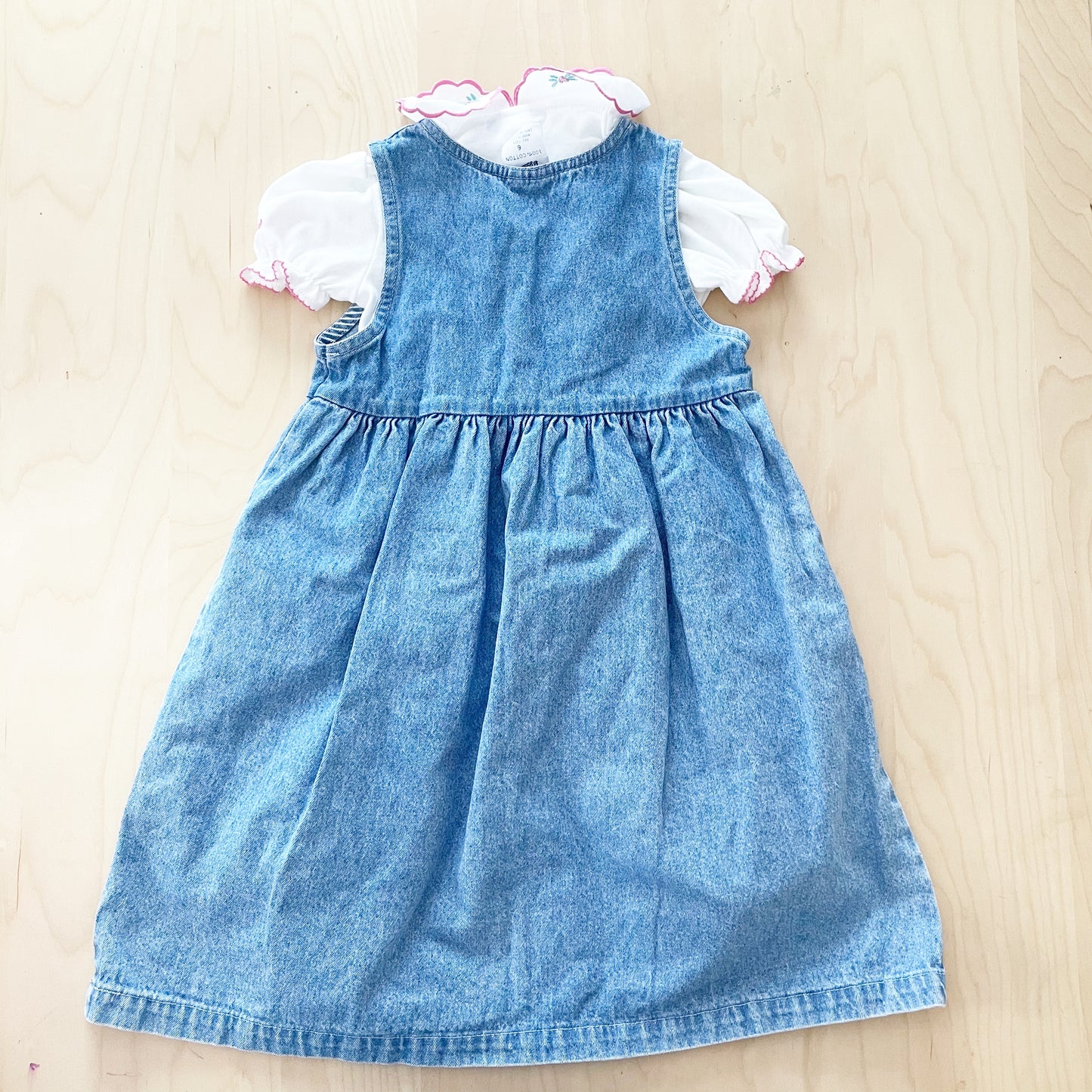 Vintage OshKosh Denim Jumper Set - Yellow Clover Vintage Kids Clothes