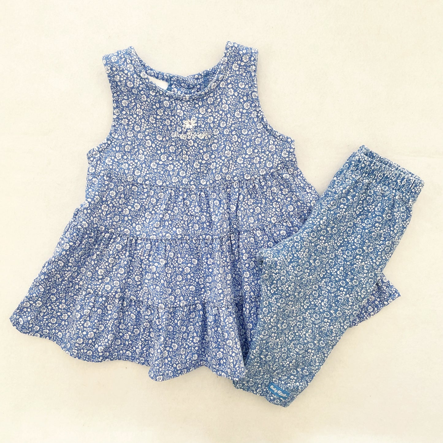 Baby B’gosh Floral Tiered Dress Set - Yellow Clover Vintage Kids Clothes