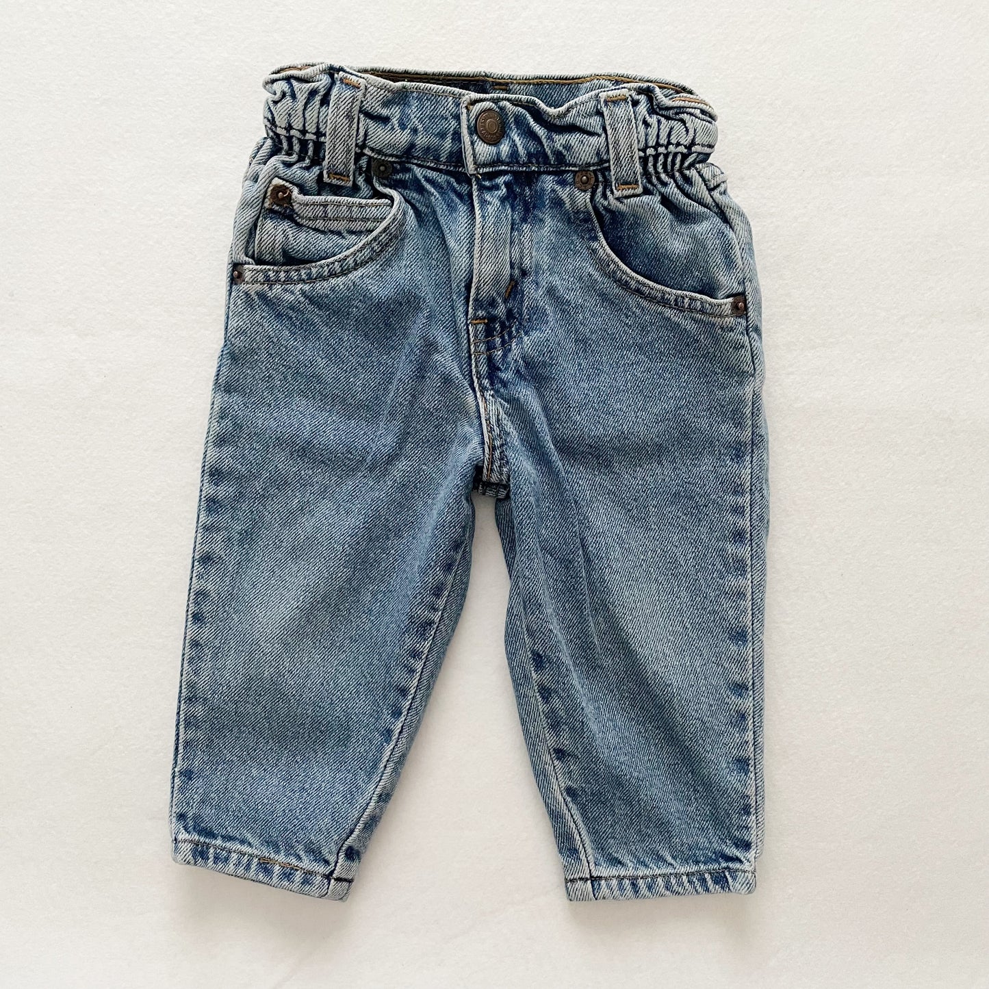 Levi’s Cinch Waist Orange Tab Jeans - Yellow Clover Vintage Kids Clothes
