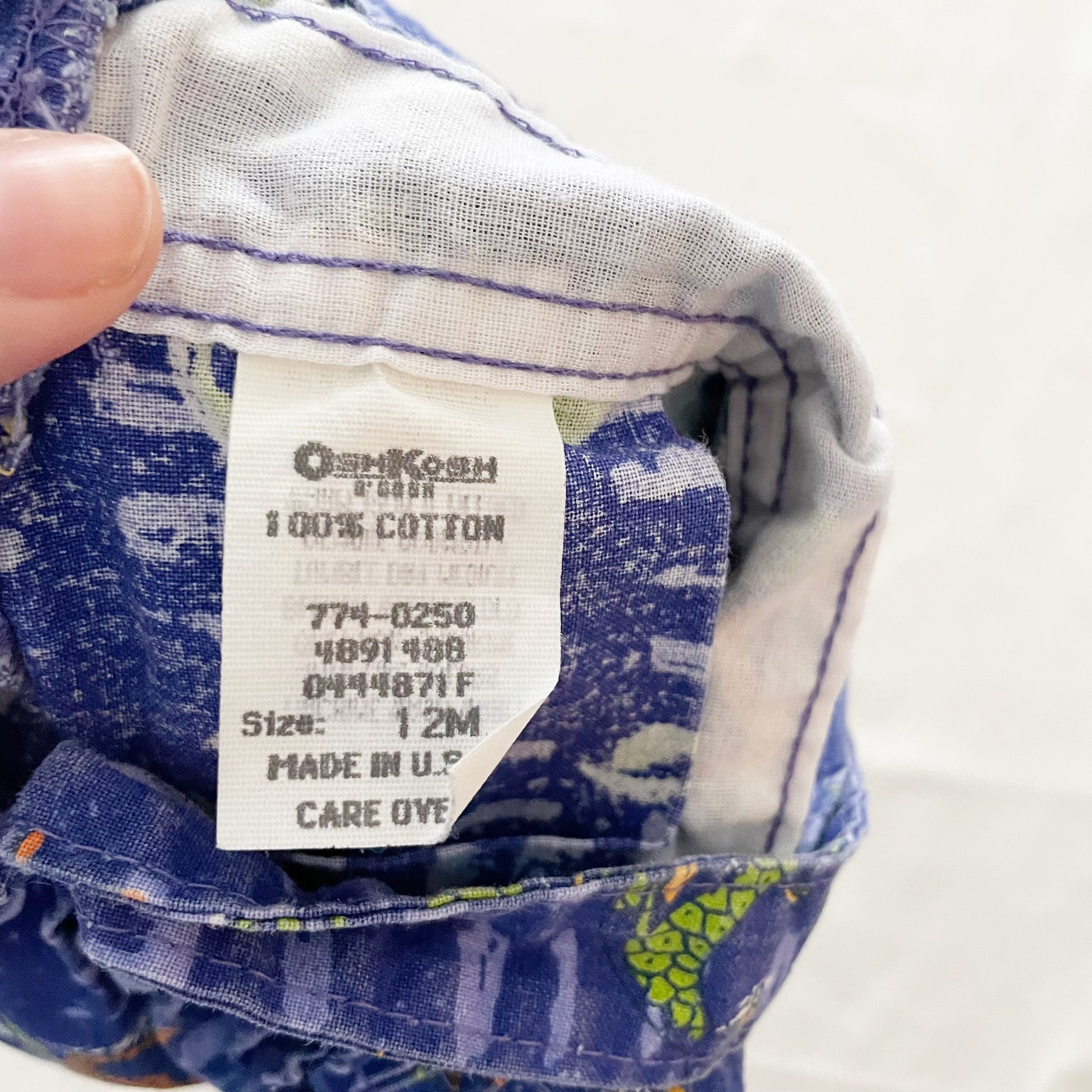 OshKosh Sea Life Shortall Overalls - Yellow Clover Vintage Kids Clothes