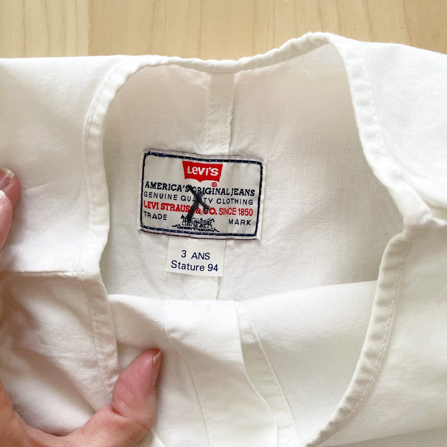 Levi’s White Cotton Romper - Yellow Clover Vintage Kids Clothes