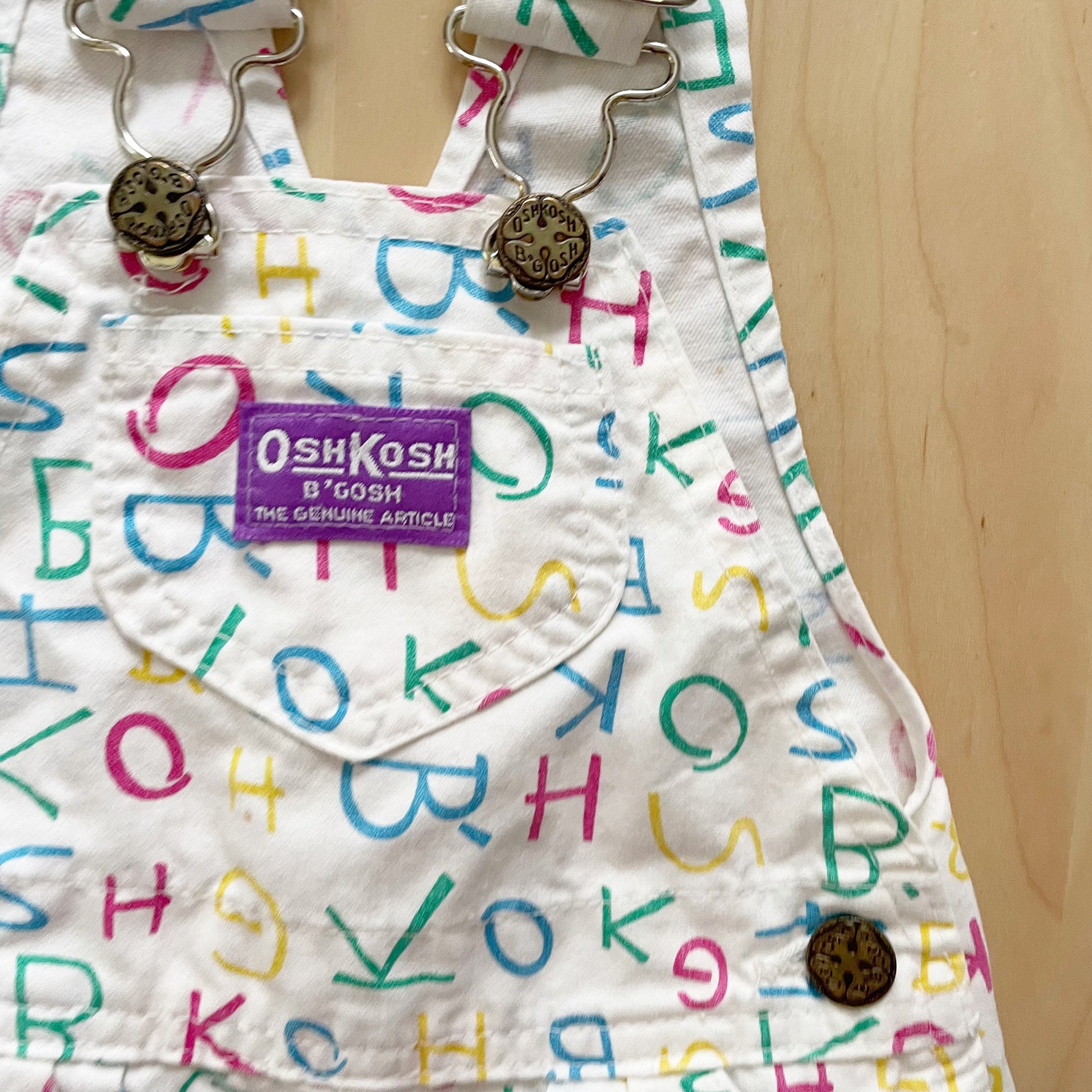 Vintage OshKosh Spellout Overalls - Yellow Clover Vintage Kids Clothes