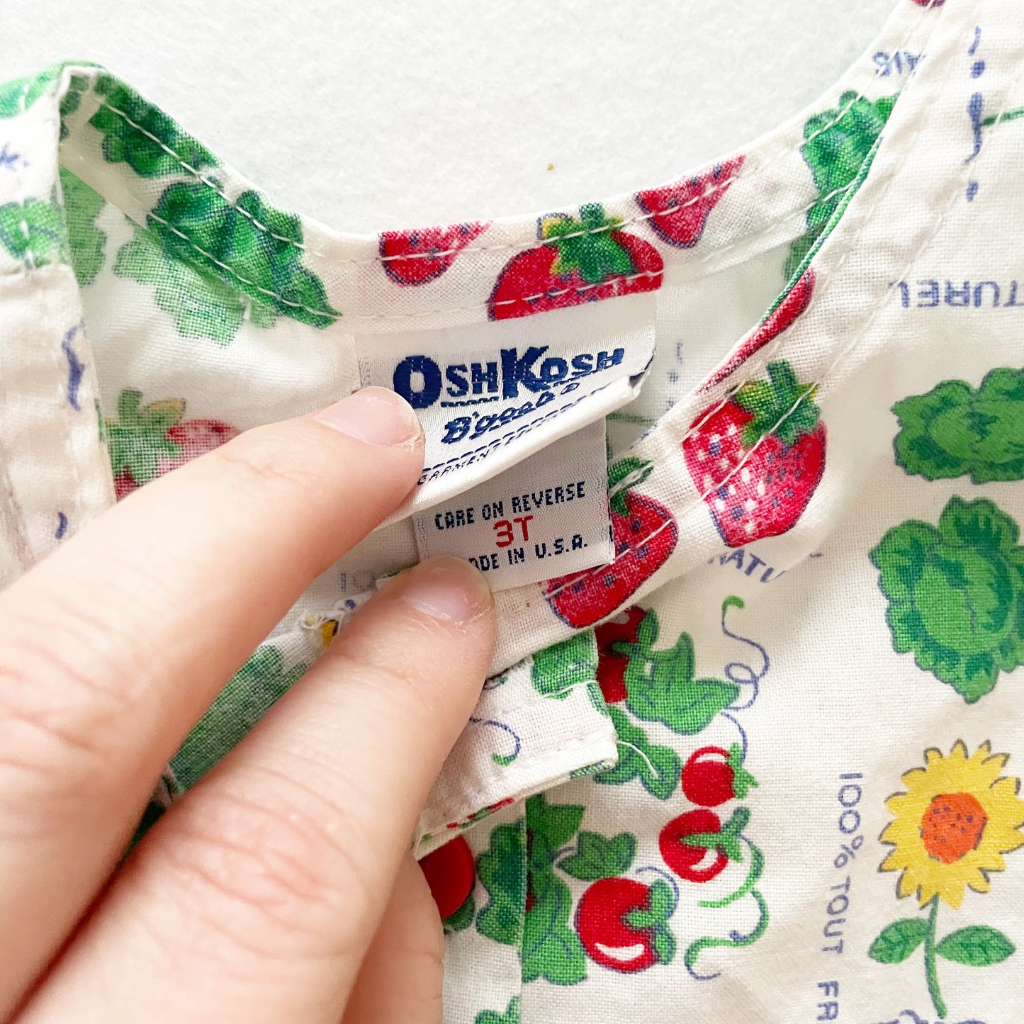 OshKosh Garden Print Dress - Yellow Clover Vintage Kids Clothes