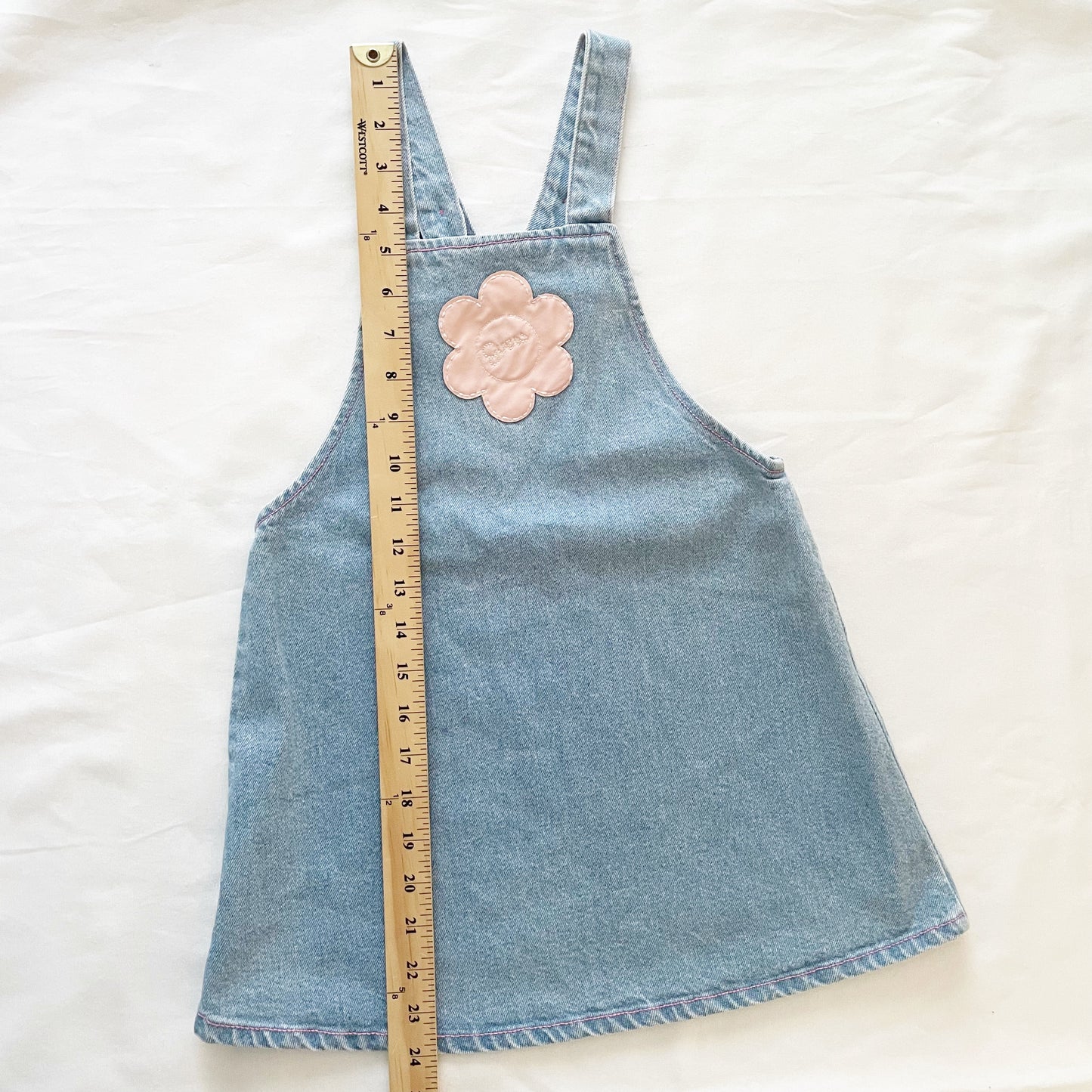 Guess Flower Appliqué Denim Dress - Yellow Clover Vintage Kids Clothes