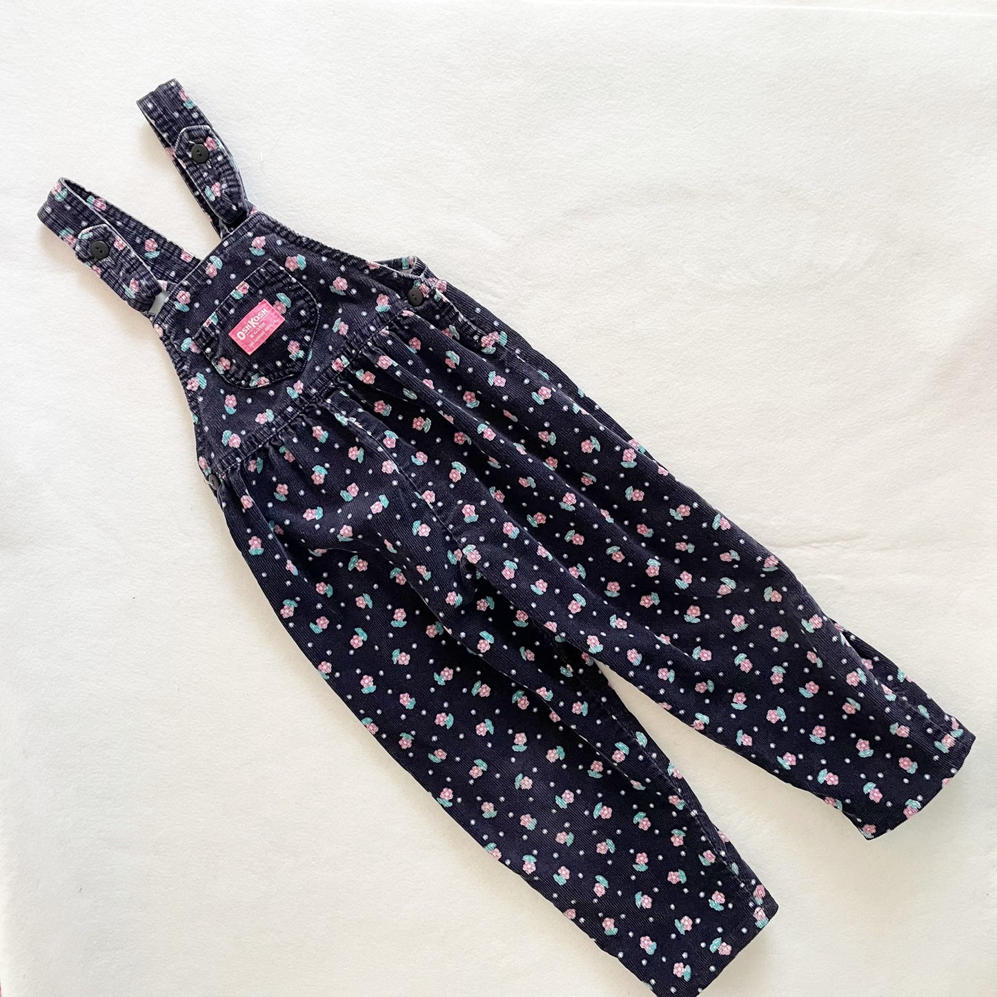OshKosh Cord Bow Back Overalls - Yellow Clover Vintage Kids Clothes
