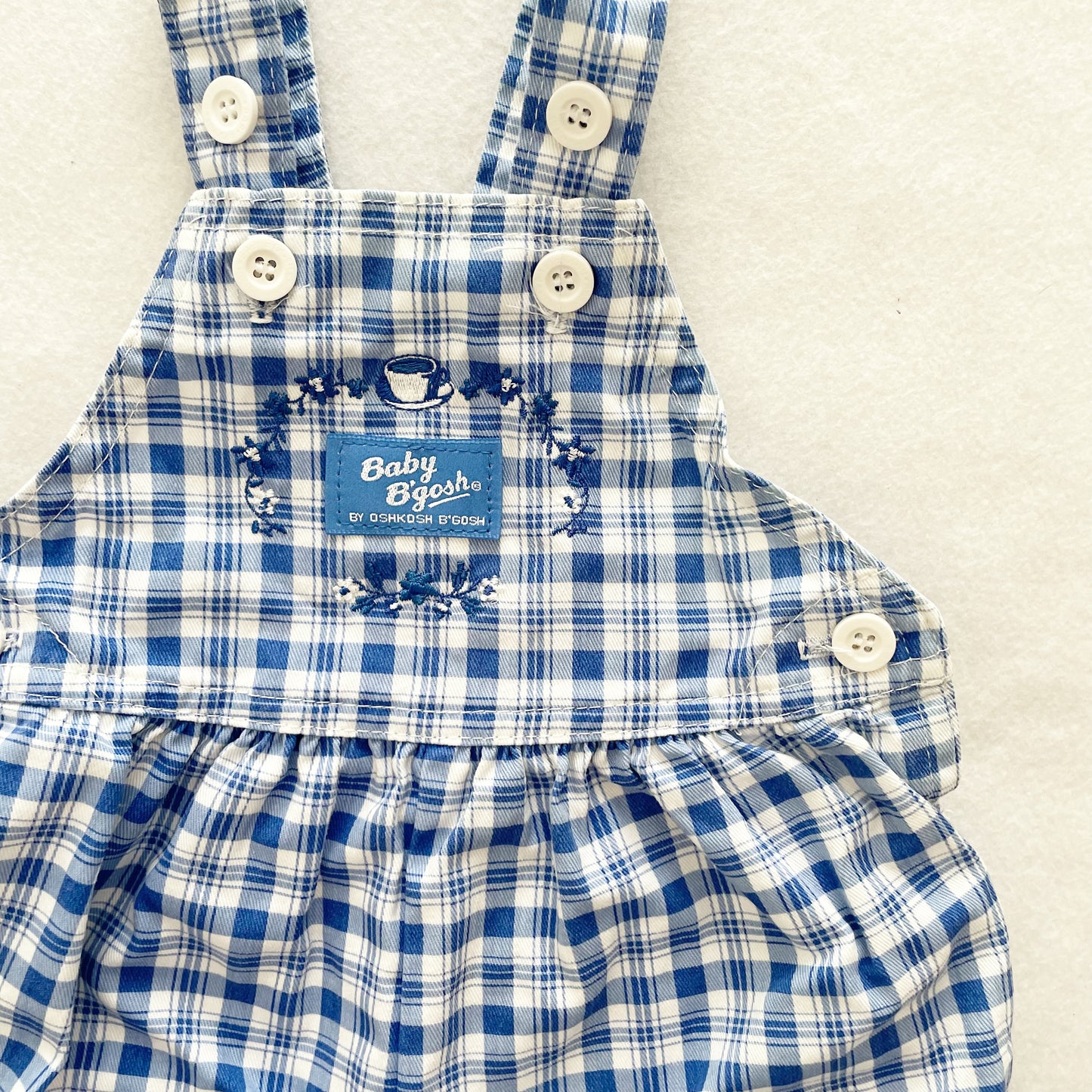 Baby B’gosh Teacup Plaid Overalls - Yellow Clover Vintage Kids Clothes