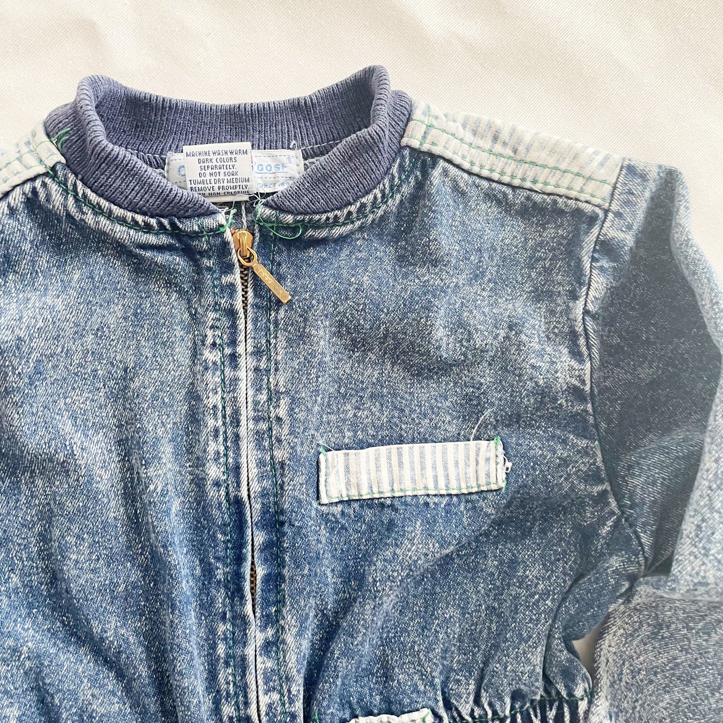 OshKosh Joe’s Garage Acid Wash Jumpsuit - Yellow Clover Vintage Kids Clothes