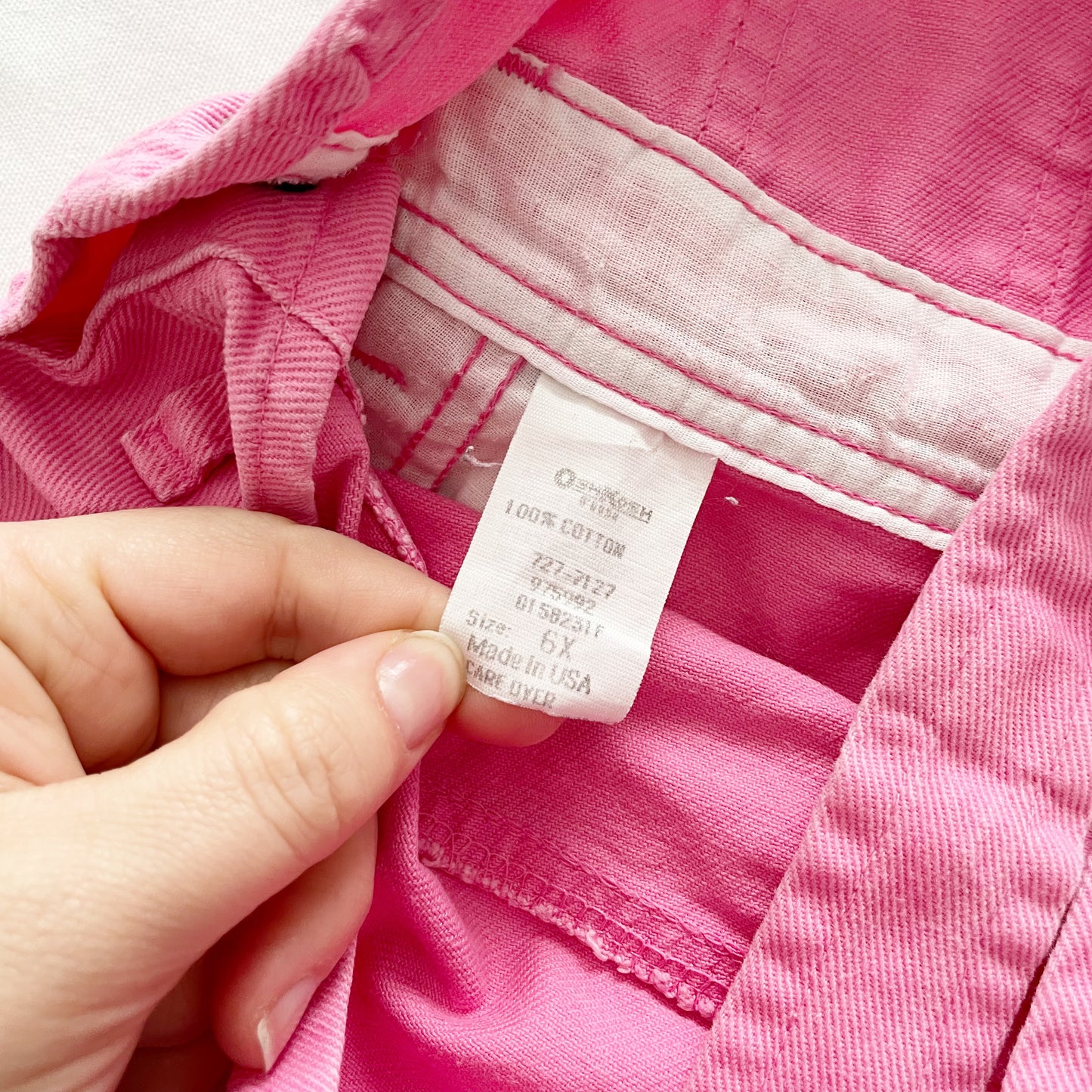 OshKosh Bubblegum Pink Asymmetrical Pocket Shortalls - Yellow Clover Vintage Kids Clothes