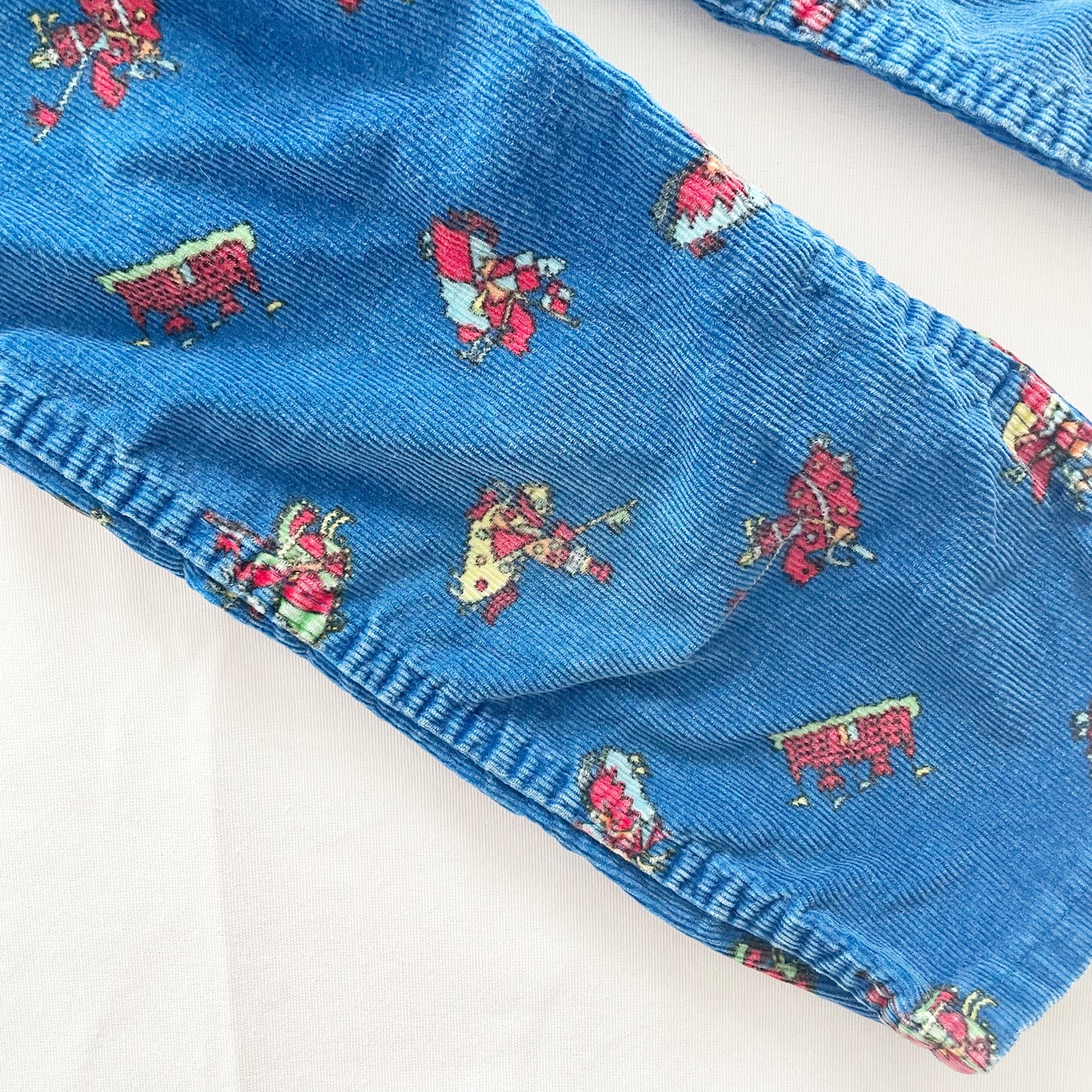OshKosh Cord Knights Print Overalls - Yellow Clover Vintage Kids Clothes