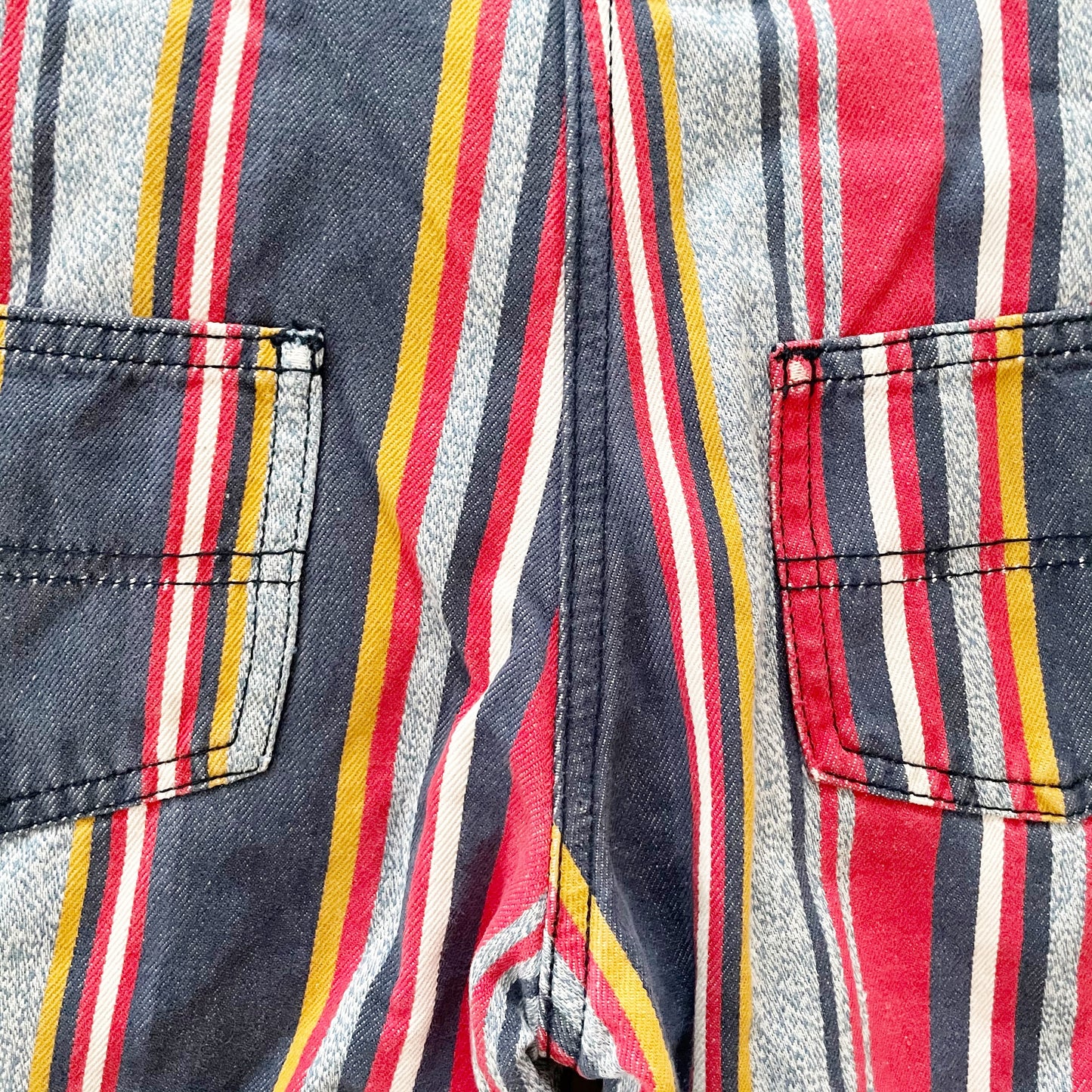 OshKosh Striped Lined Overalls - Yellow Clover Vintage Kids Clothes