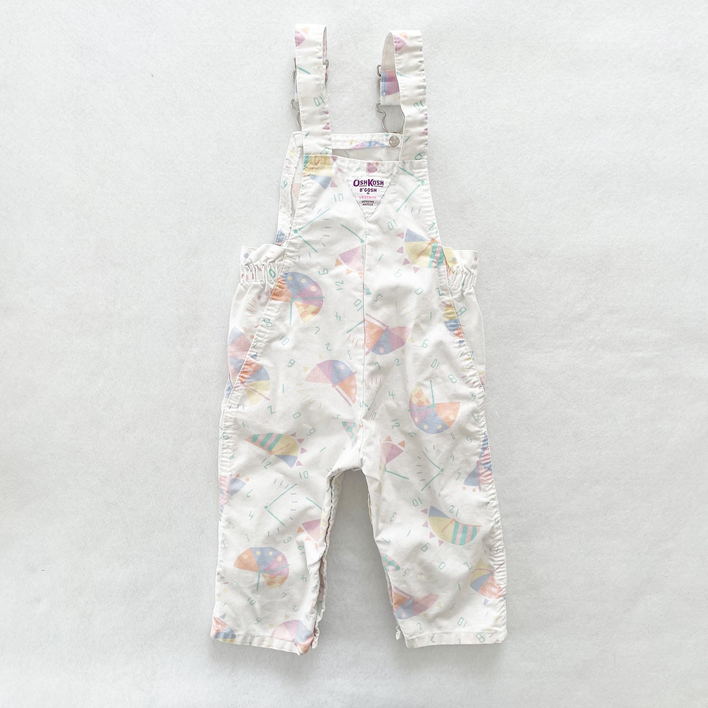 OshKosh Pastel Clocks Overalls