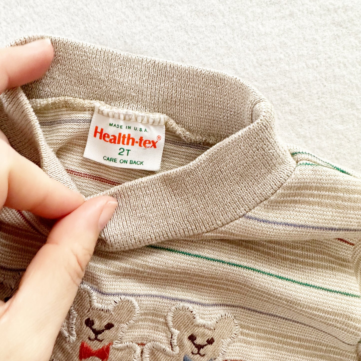 Healthtex Three Bears Striped Tee - Yellow Clover Vintage Kids Clothes