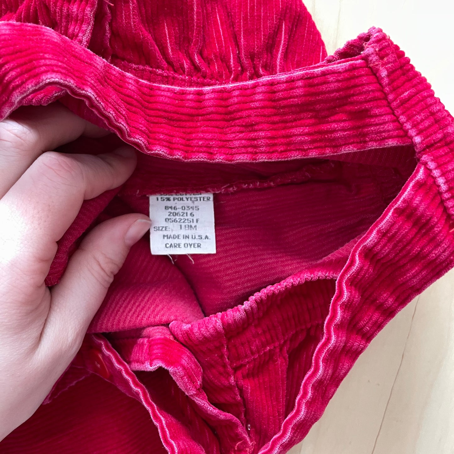 Vintage Baby B’gosh Cranberry Red Cord Overalls