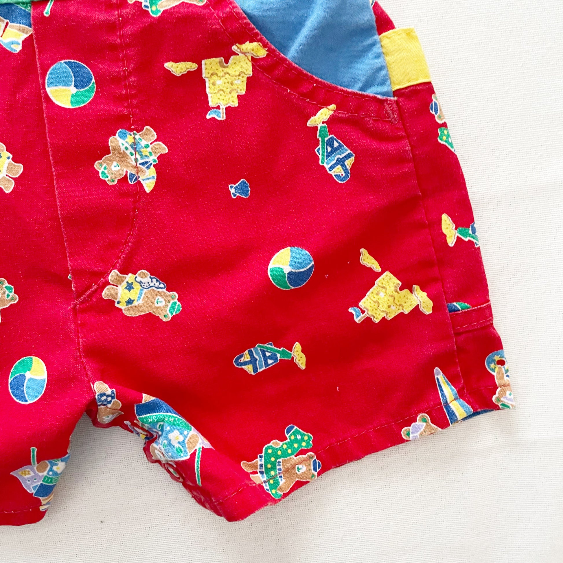 OshKosh Beach Bear Shortall Overalls - Yellow Clover Vintage Kids Clothes