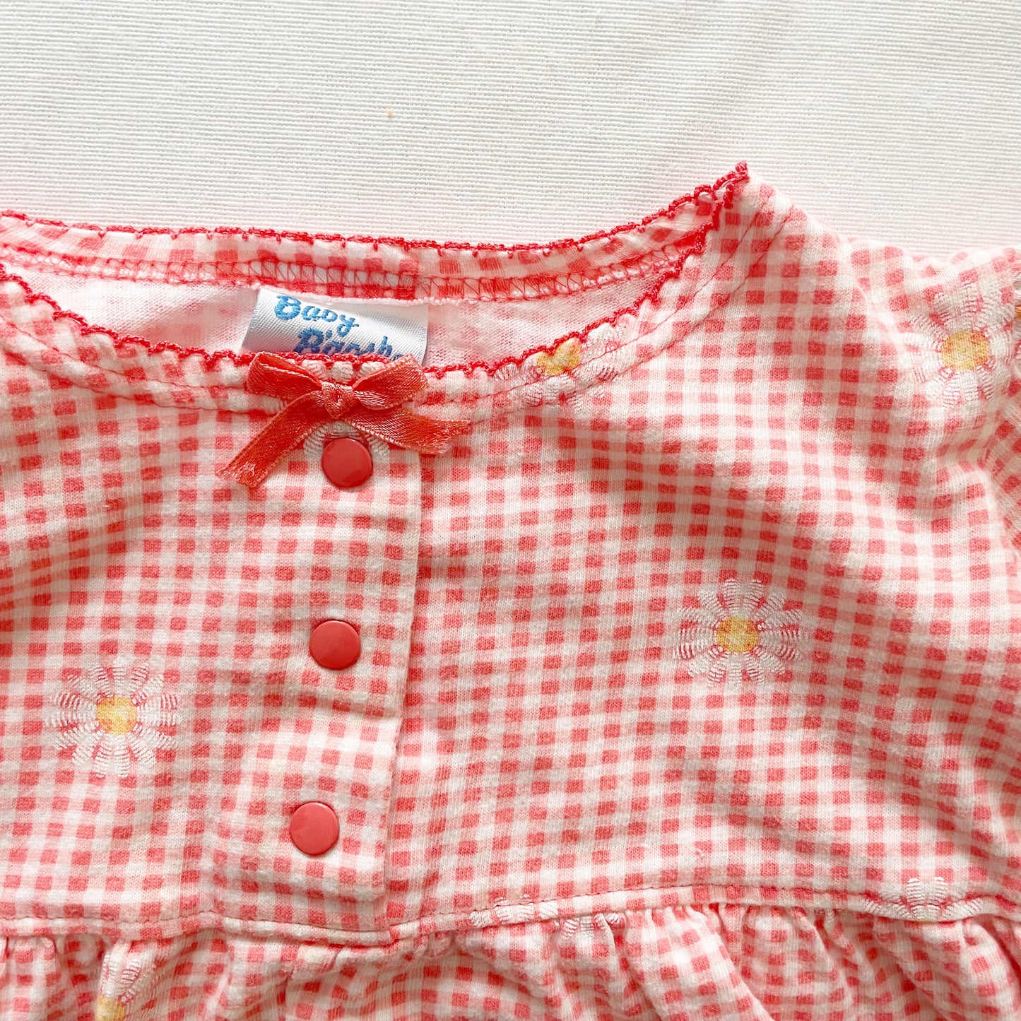 Baby B’gosh Gingham Daisy Bubble Romper