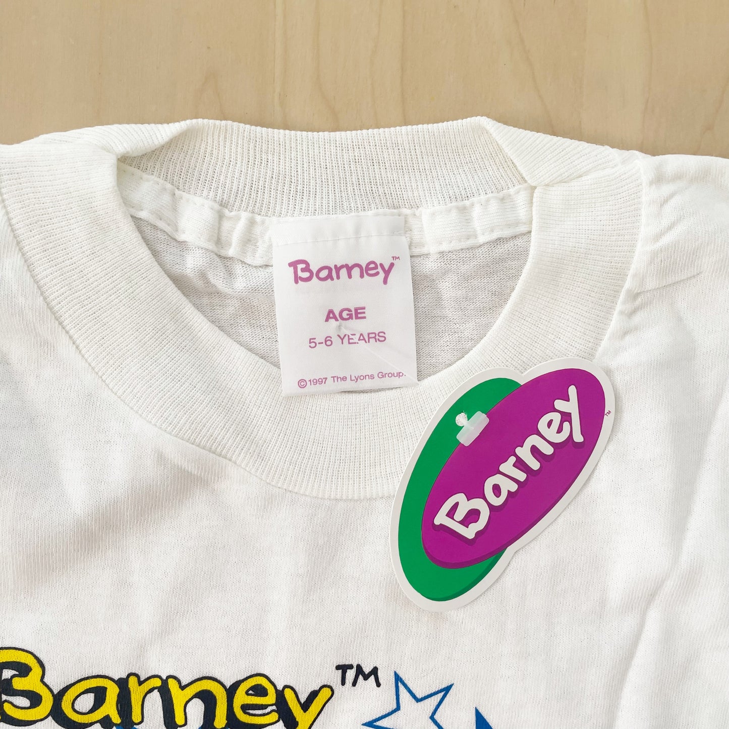 Deadstock Barney Graphic Tee - Yellow Clover Vintage Kids Clothes