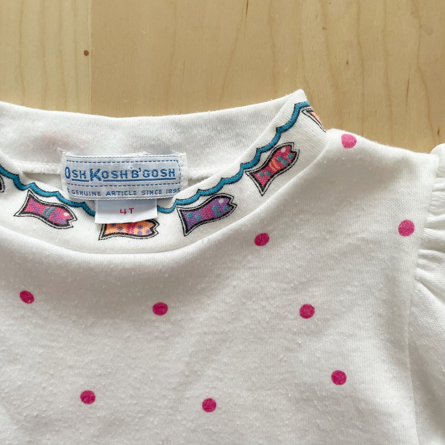 OshKosh Fish Polka Dot Layer Top - Yellow Clover Vintage Kids Clothes
