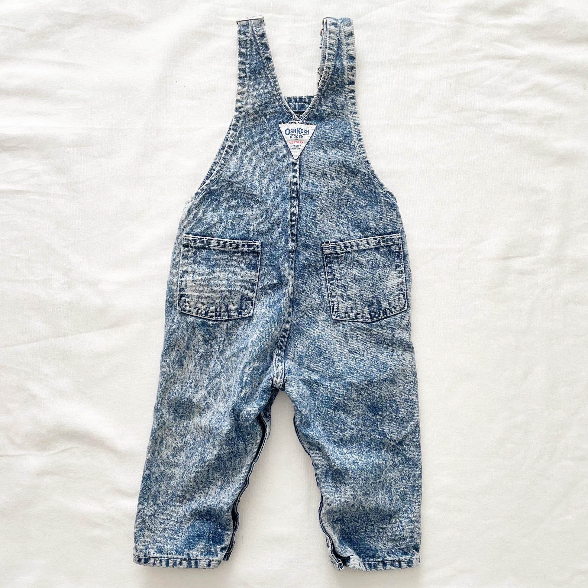 OshKosh Acid Wash Classic Cut Overalls - Yellow Clover Vintage Kids Clothes