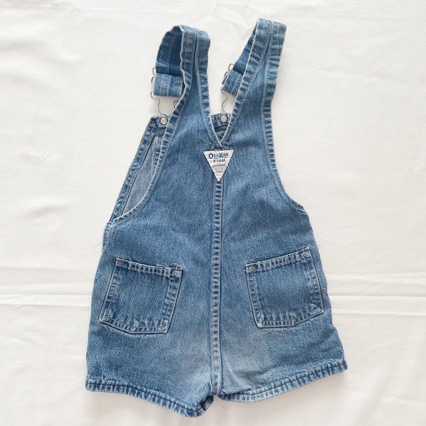 OshKosh Classic Cut Denim Shortalls - Yellow Clover Vintage Kids Clothes