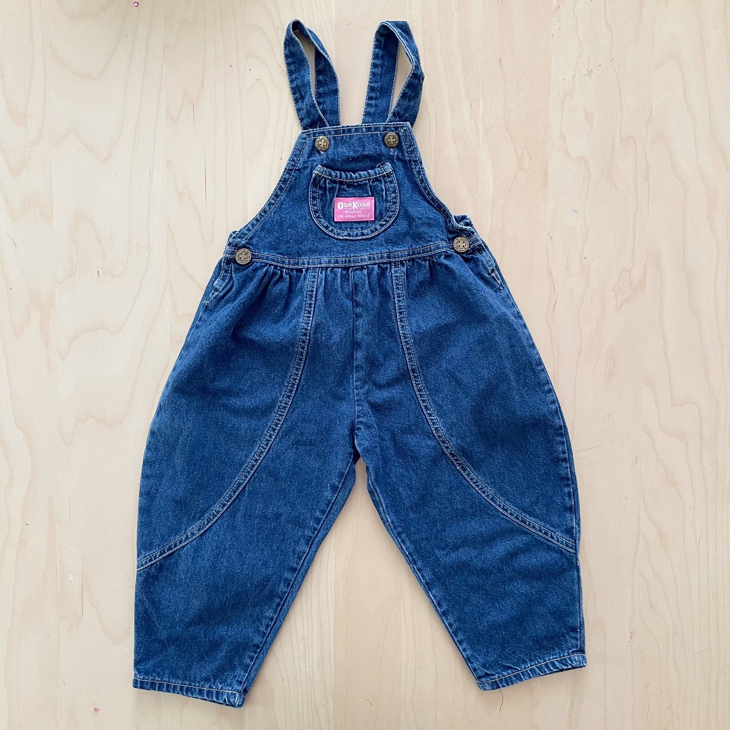 Vintage OshKosh Dark Wash Bubble Overalls