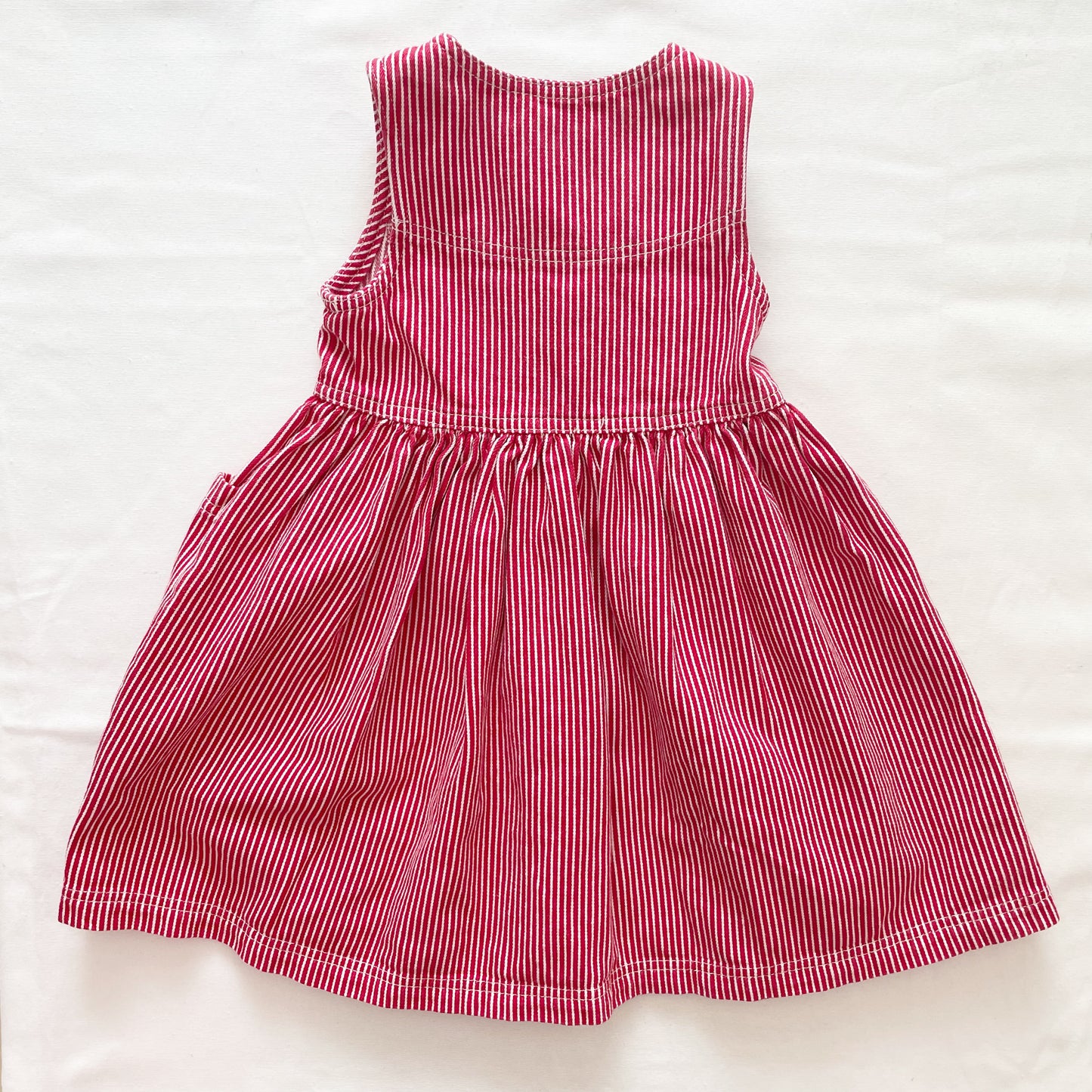 OshKosh Red Hickory Striped Dress - Yellow Clover Vintage Kids Clothes