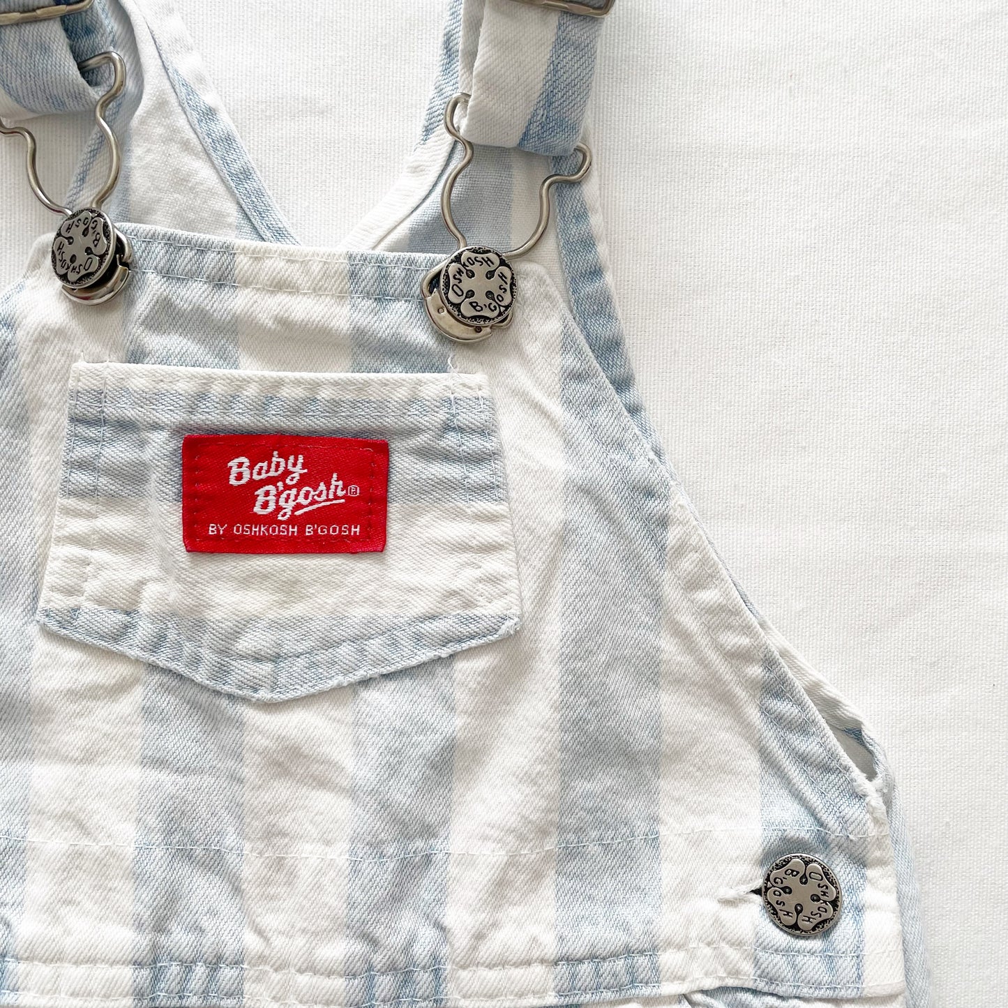 Baby B’gosh Light Blue Stripe Shortalls