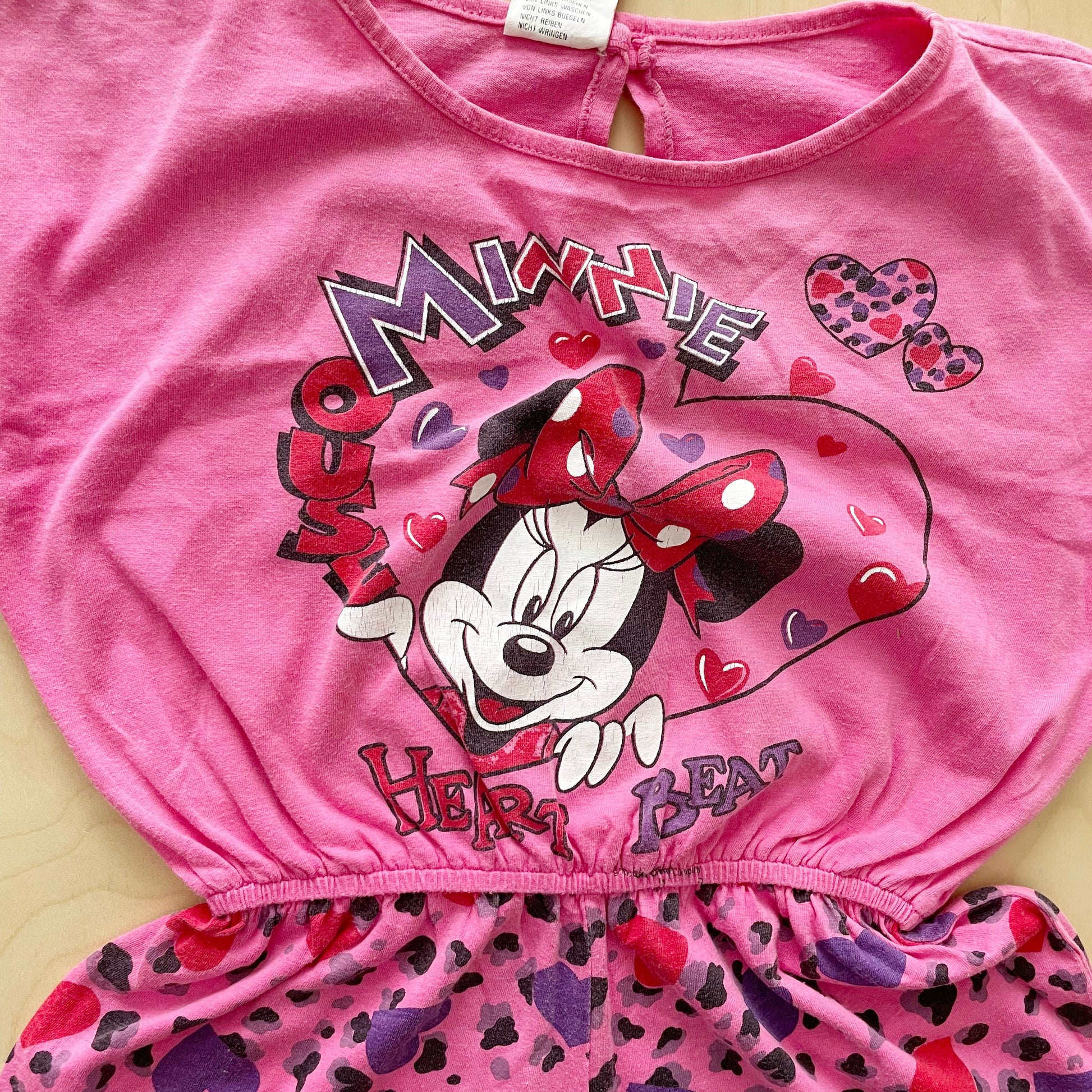 Minnie Mouse Heart Beat Romper - Yellow Clover Vintage Kids Clothes