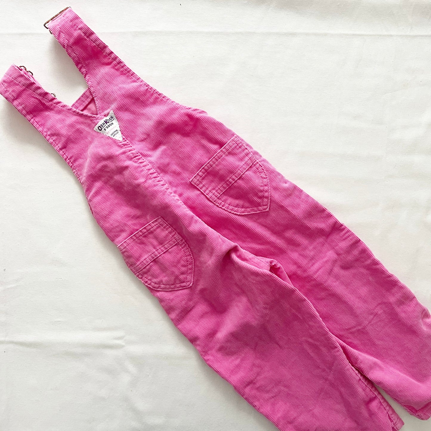 OshKosh Bubblegum Pink Fine Cord Overalls - Yellow Clover Vintage Kids Clothes