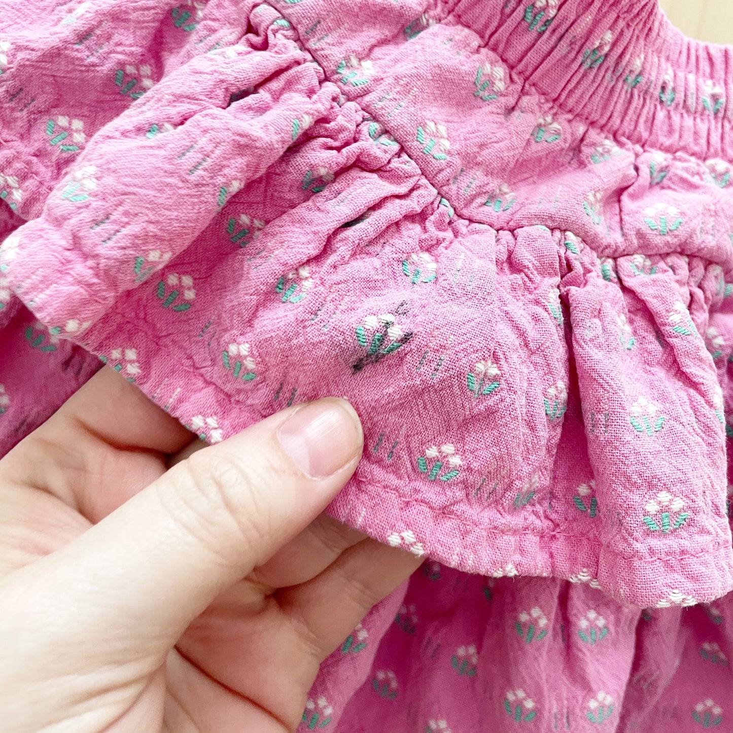 OshKosh Flower Woven Tiered Skirt - Yellow Clover Vintage Kids Clothes