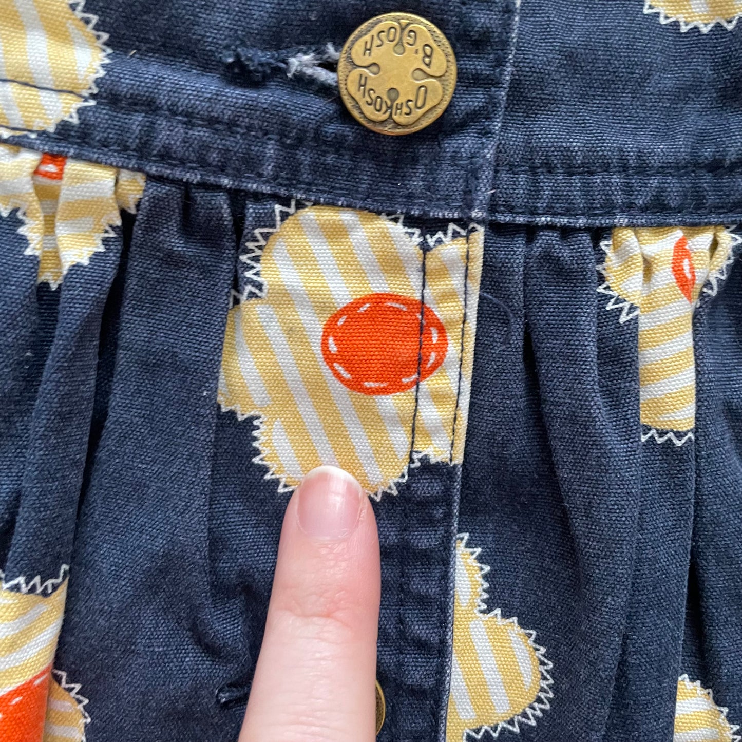 OshKosh Yellow Flower Print Button Front Dress - Yellow Clover Vintage Kids Clothes