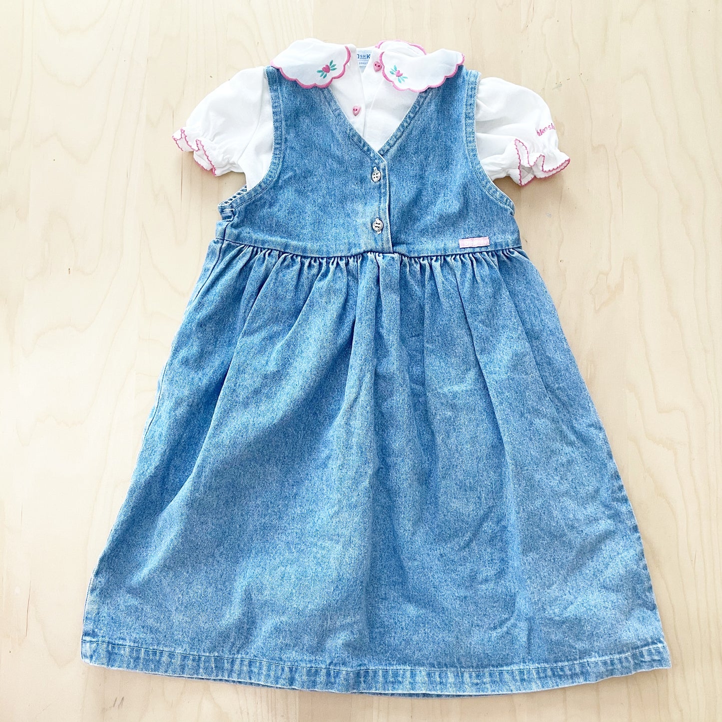 Vintage OshKosh Denim Jumper Set - Yellow Clover Vintage Kids Clothes