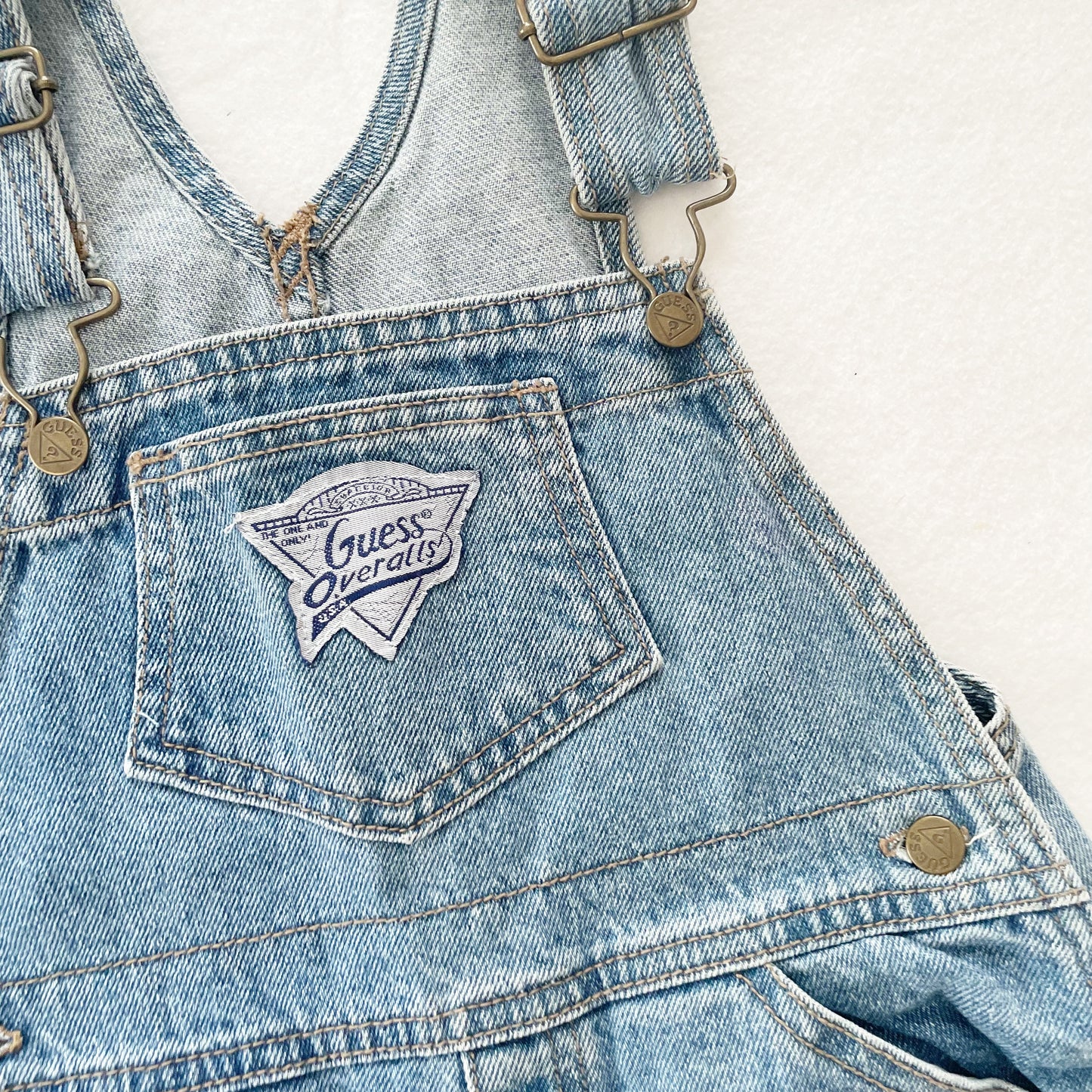 Guess Patch Shortalls • 4y - Yellow Clover Vintage Kids Clothes