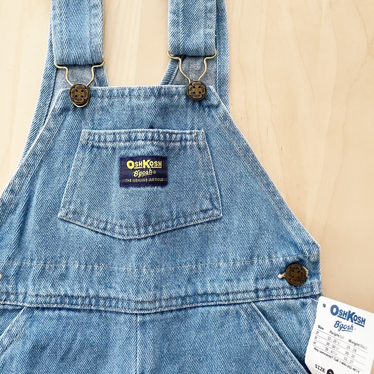 OshKosh Medium-Light Wash Overalls - Yellow Clover Vintage Kids Clothes