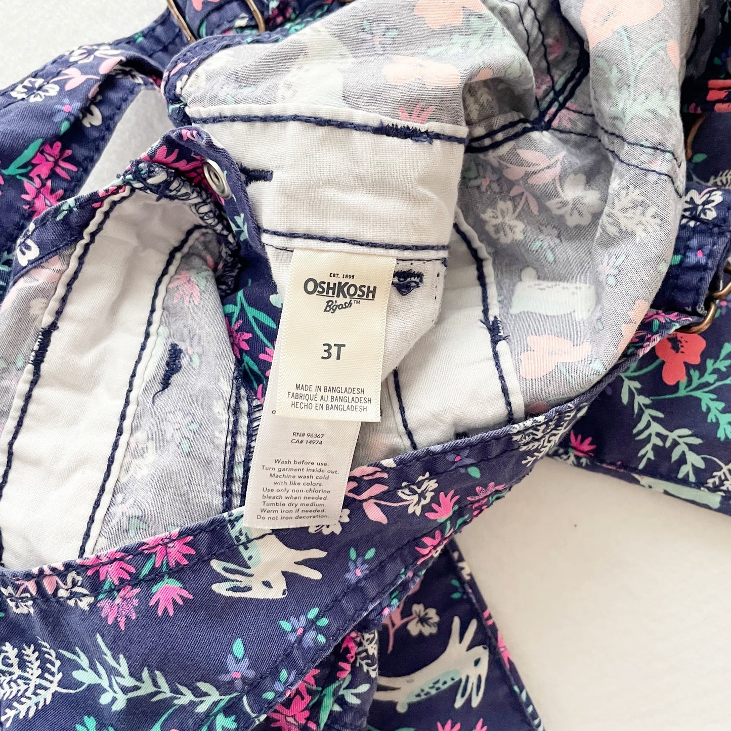 OshKosh Bunny Floral Overalls