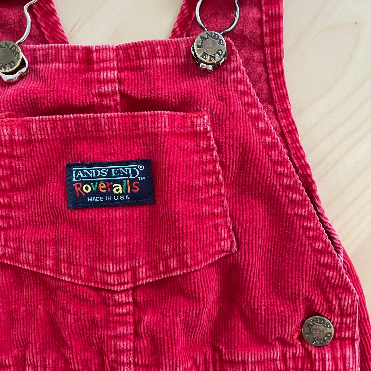 Lands’ End Red Cord Overalls - Yellow Clover Vintage Kids Clothes