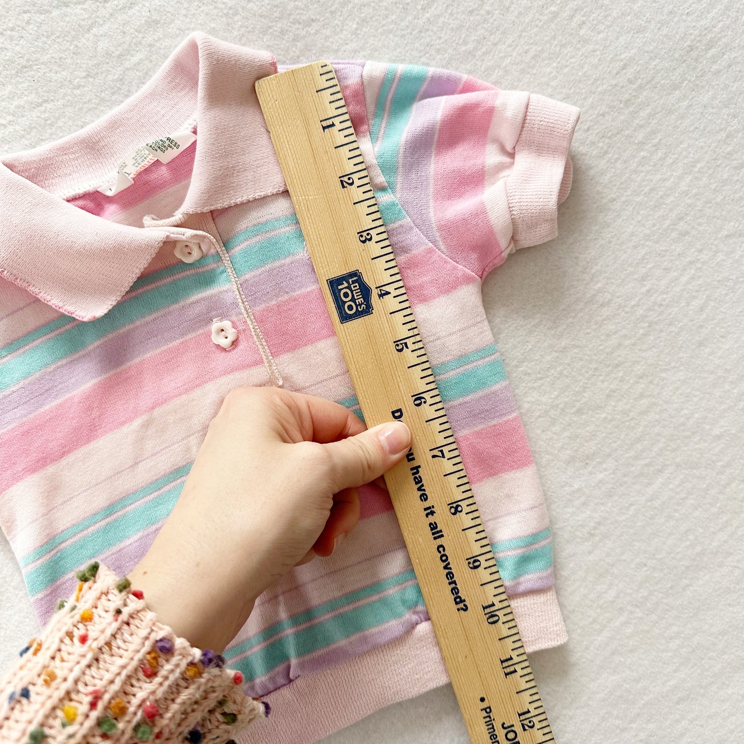 Healthex Striped Flower Polo - Yellow Clover Vintage Kids Clothes